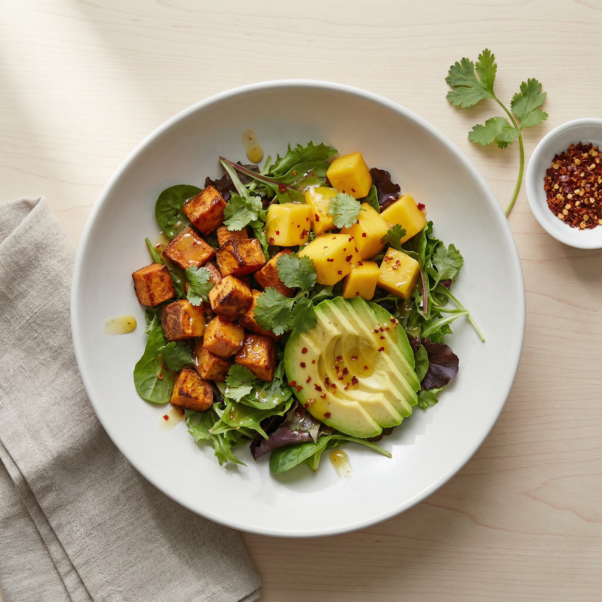 Roasted Sweet Potato Mango Salad