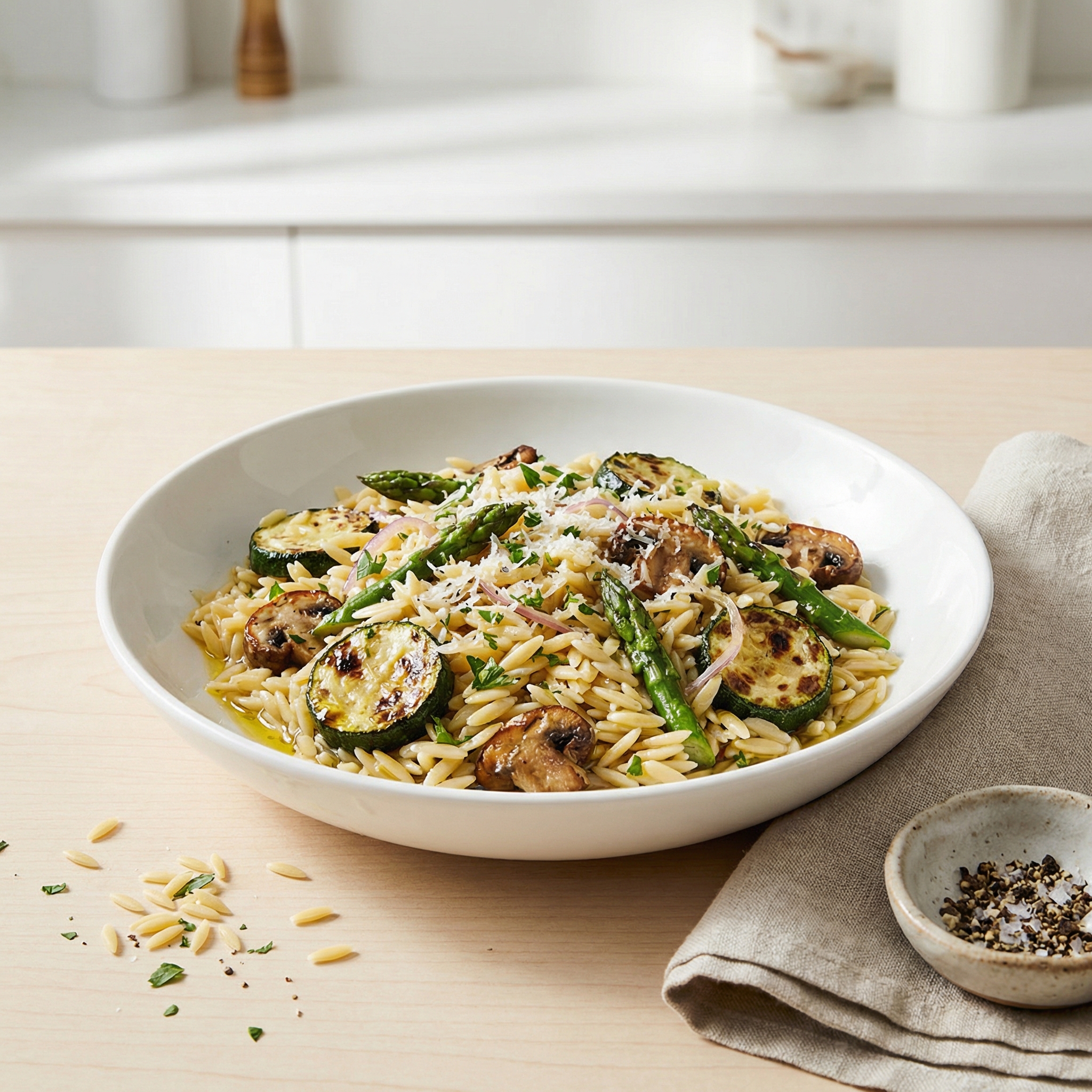 Orzo with Oven-Roasted Vegetables