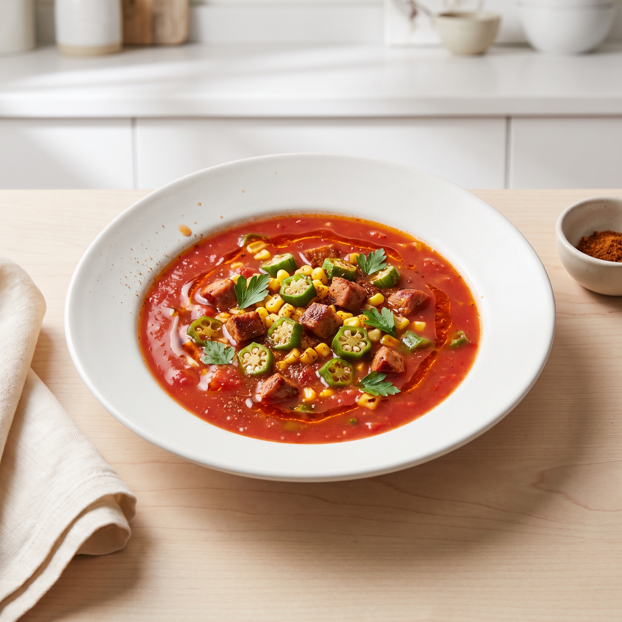 Robust Creole Tomatoes with Okra