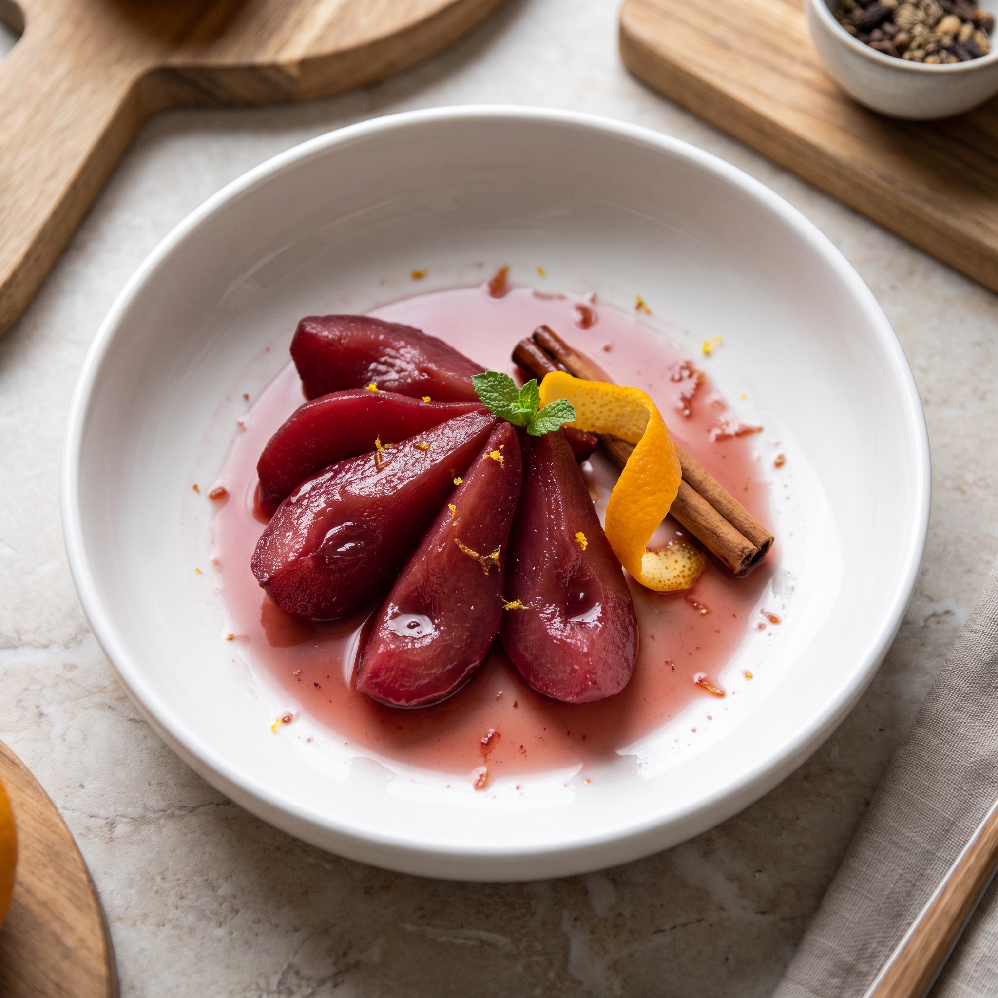 Rode Wijn Stoofperen (Dutch Red Wine Poached Pears)