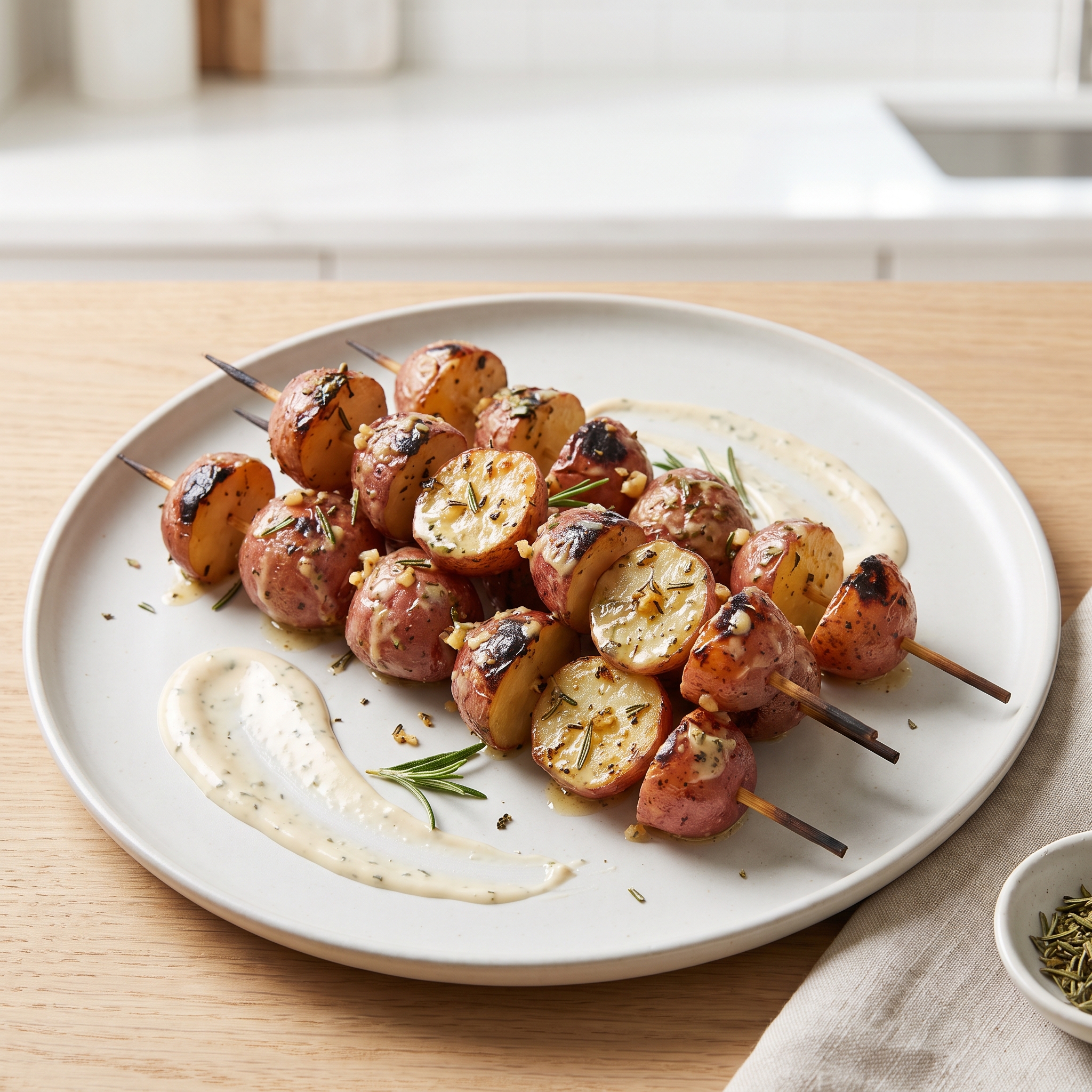 Rosemary-Garlic Potato Skewers on the Grill