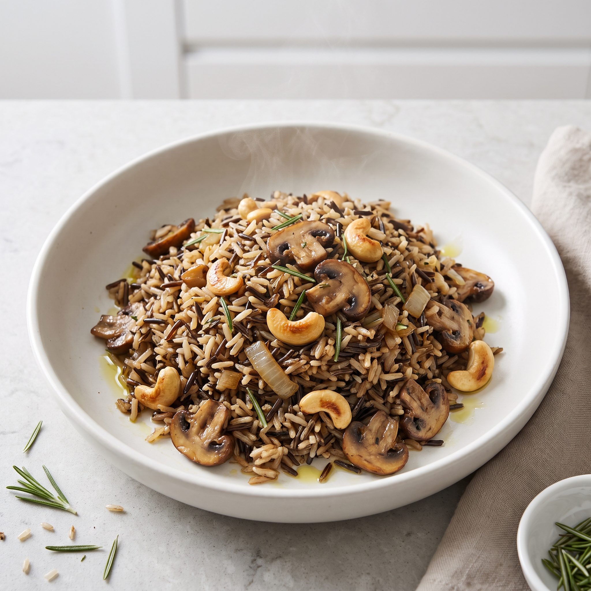 Rosemary Cashew Wild Rice Stuffing