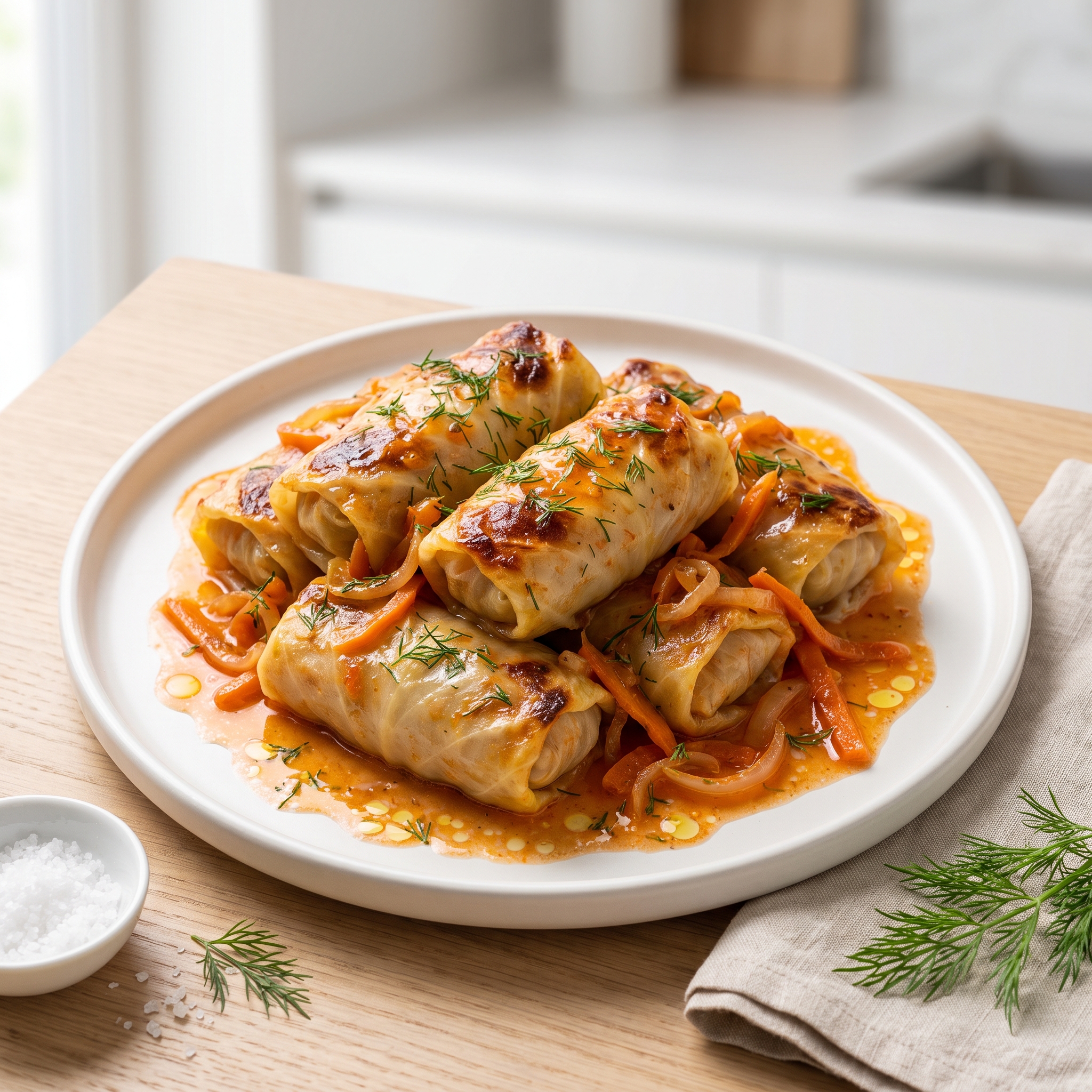 Russian Cabbage Rolls with Gravy