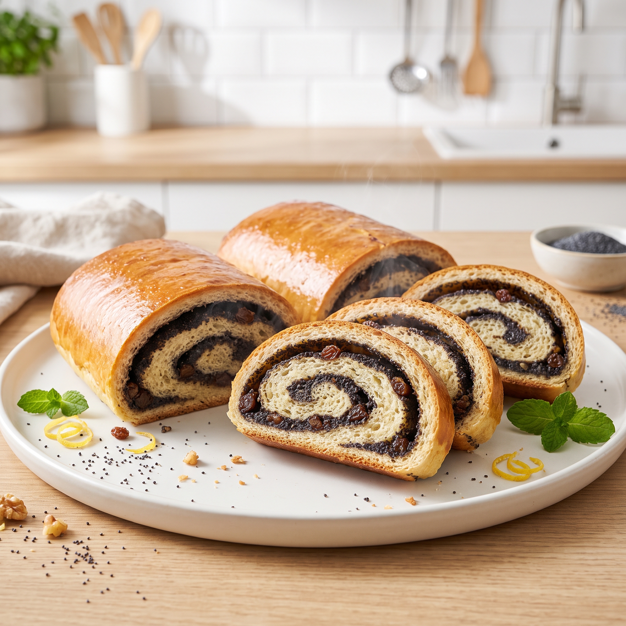 Russian Poppy Seed Swirl Bread