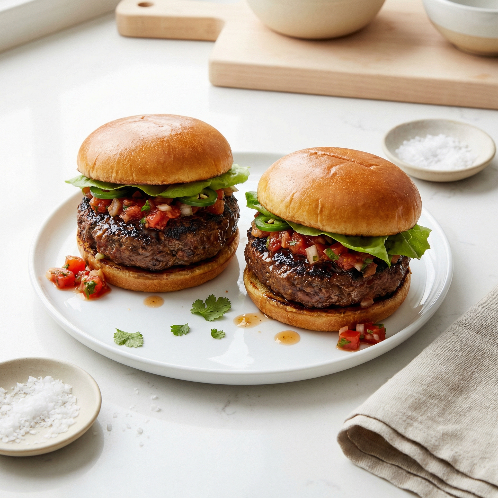 Salsa-Infused Beef Burgers