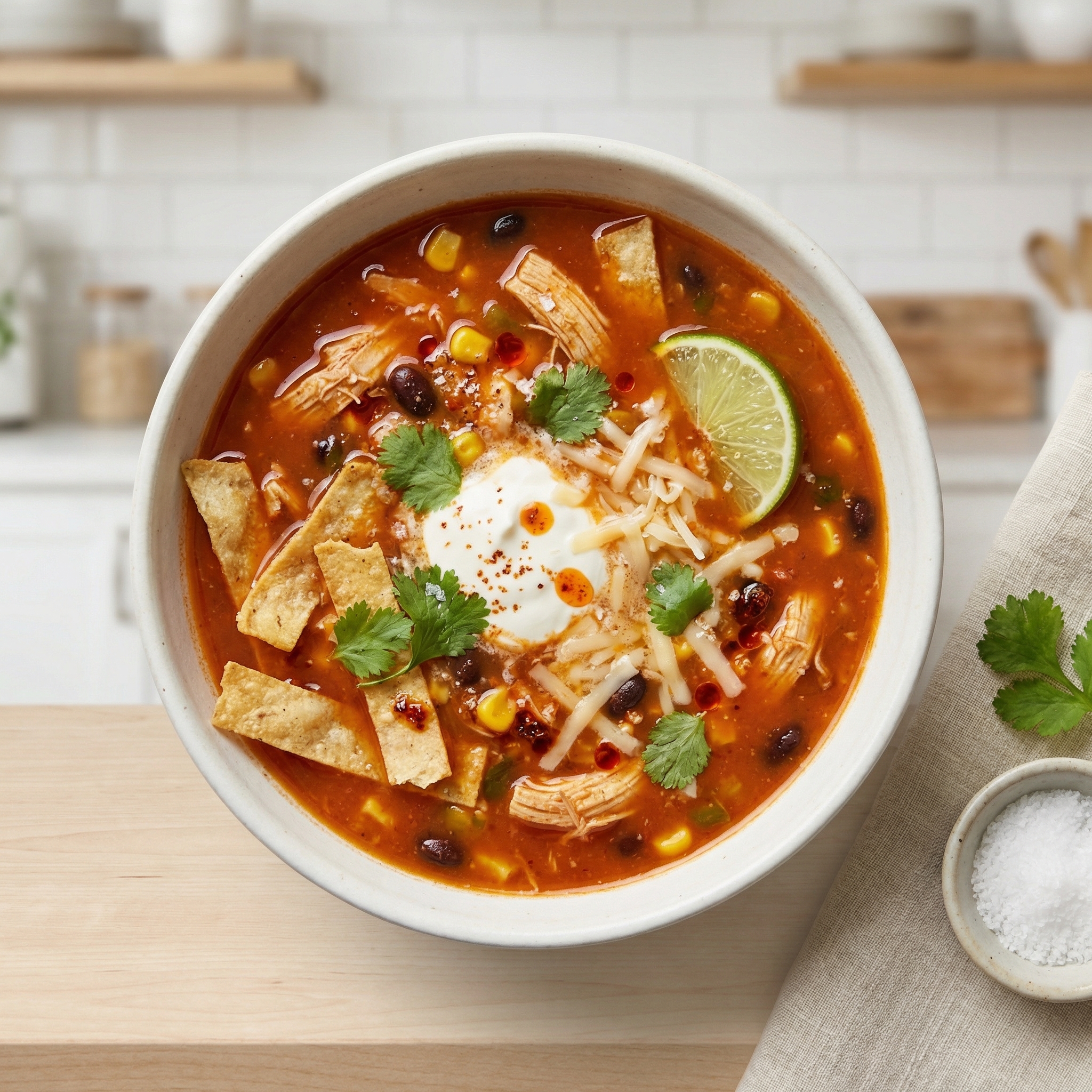 Chicken Tortilla Soup with Salsa