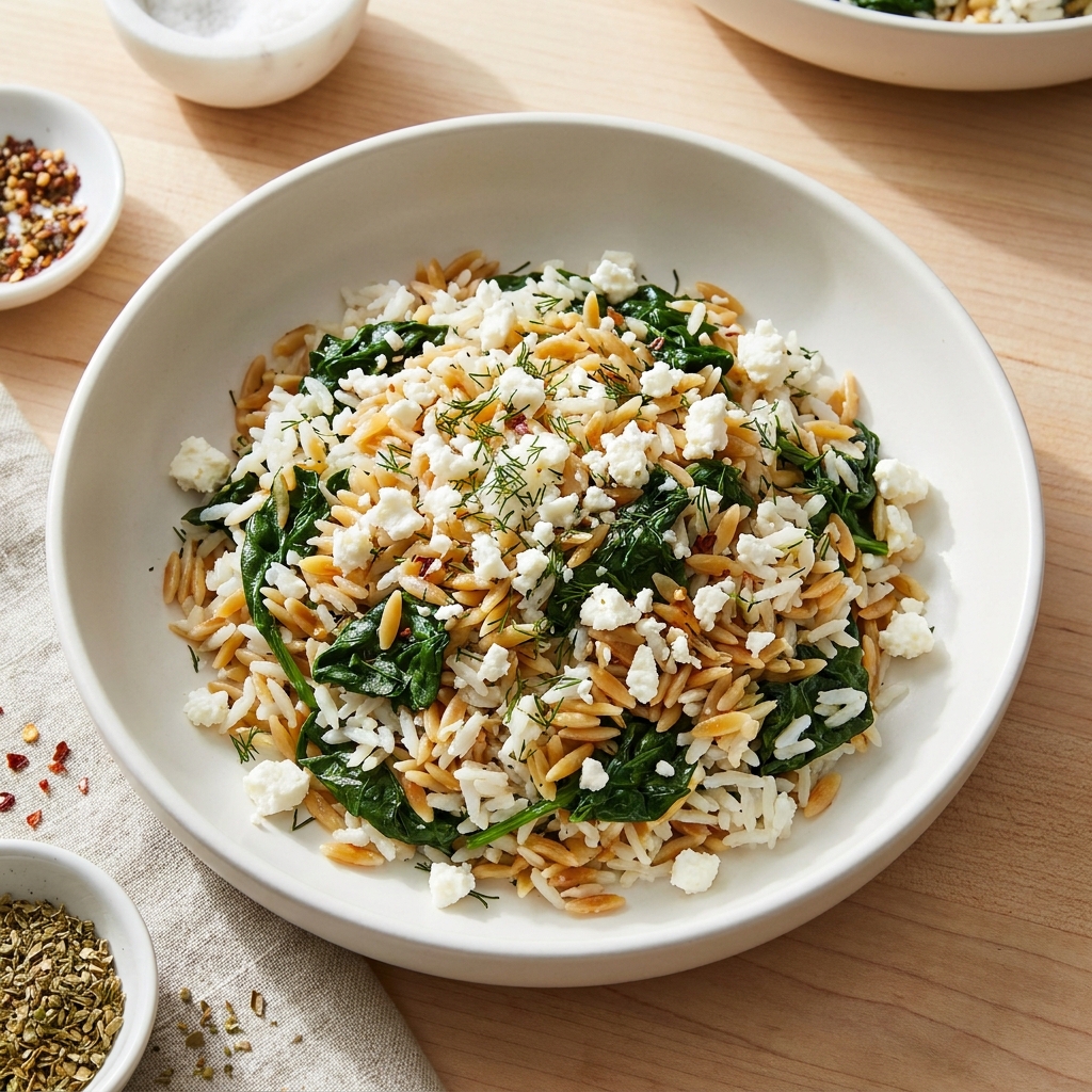 Sarah's Feta and Spinach Rice Pilaf