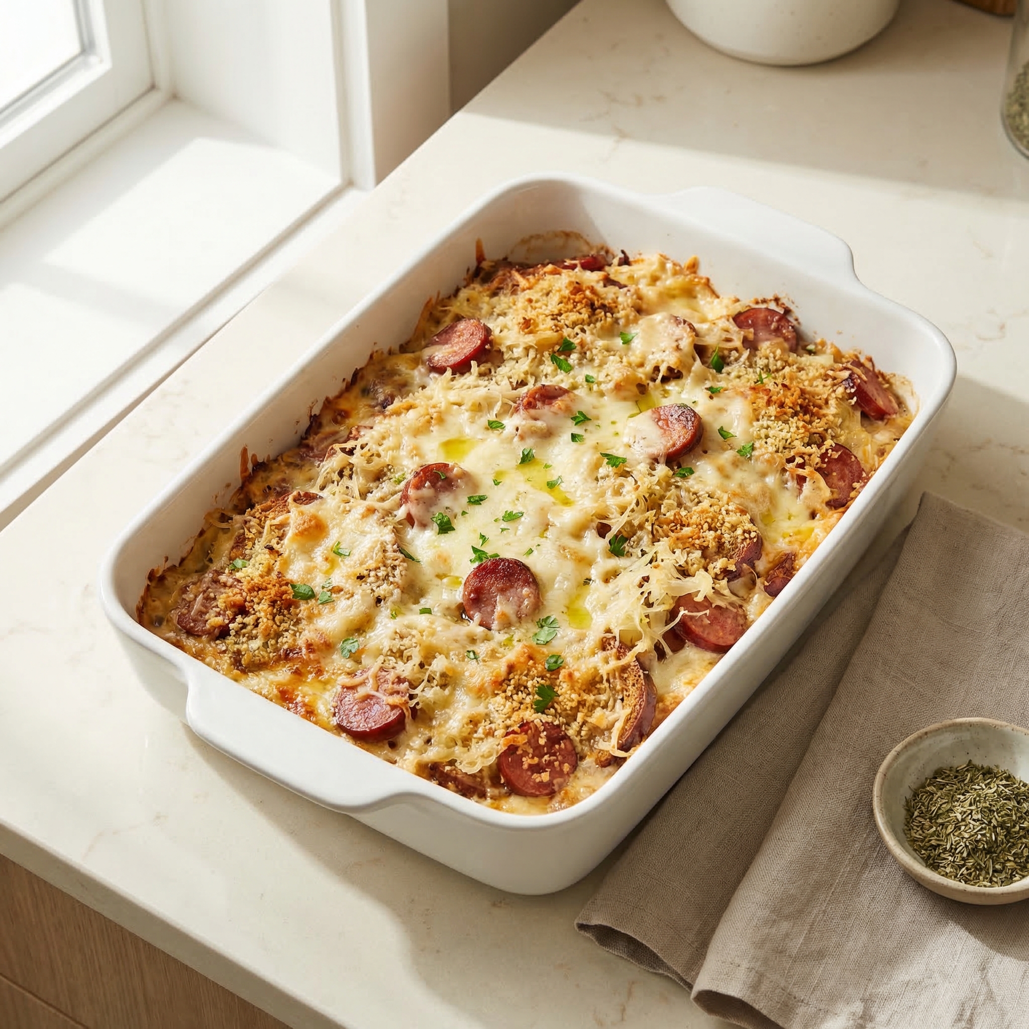 Kielbasa Reuben Bake Casserole