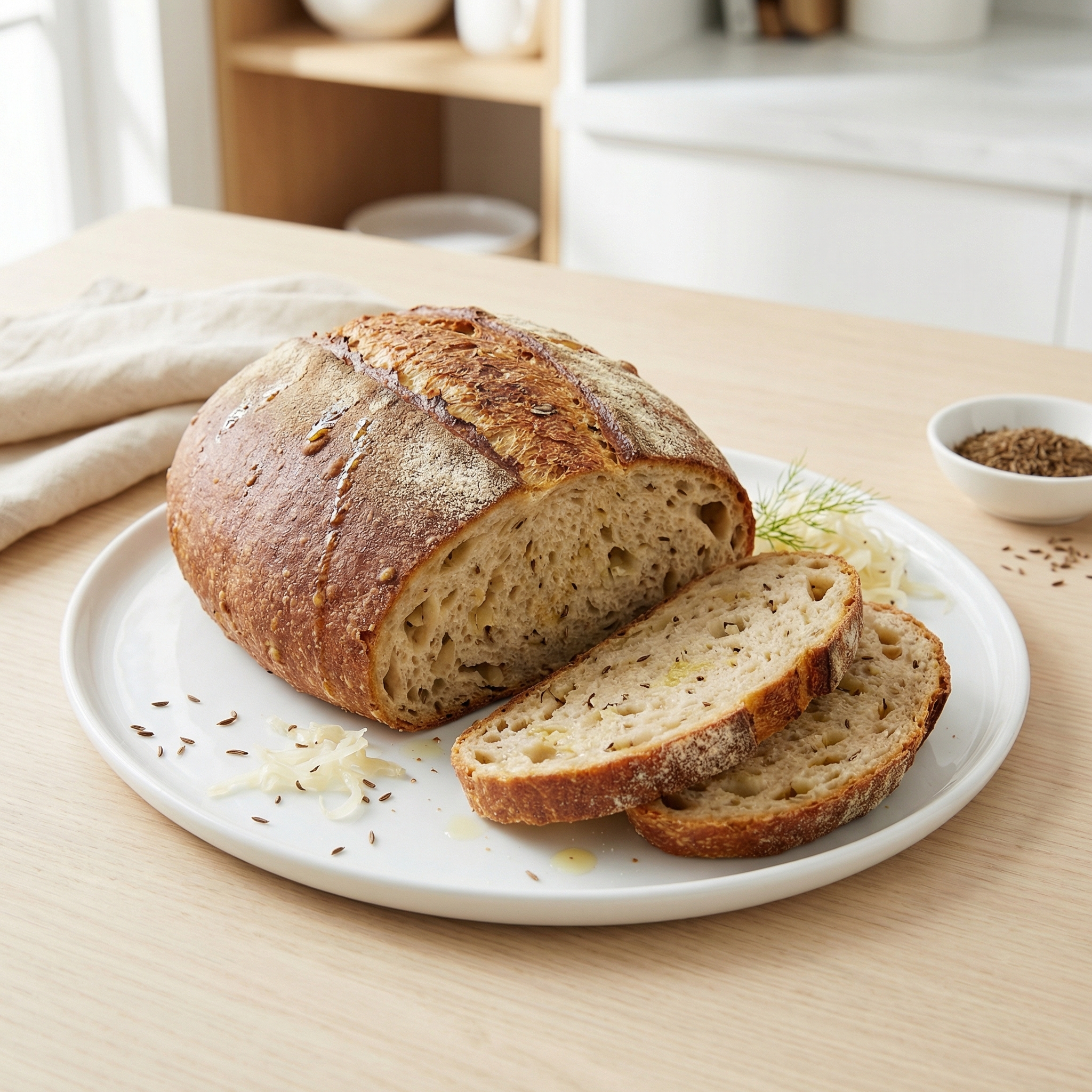 Tangy Sauerkraut and Onion Loaf