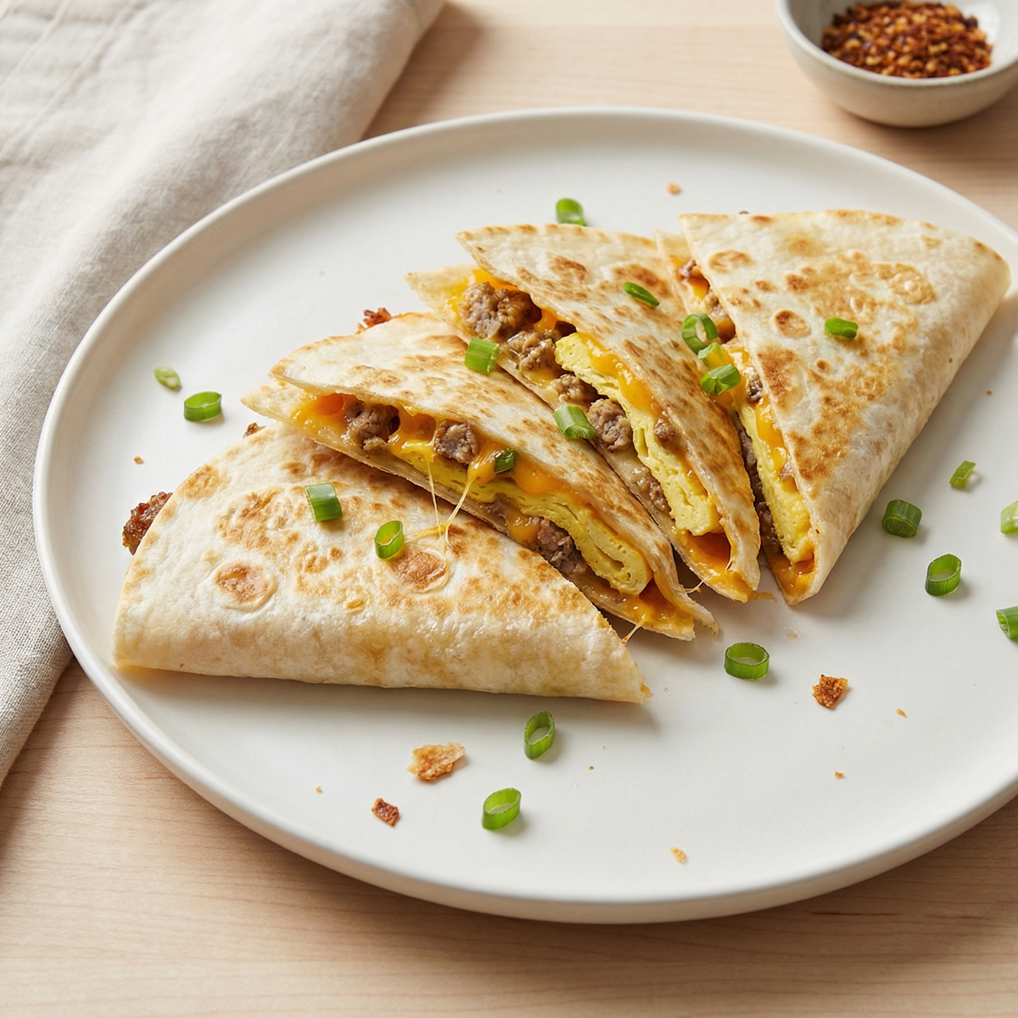 Morning Sausage and Egg Quesadillas