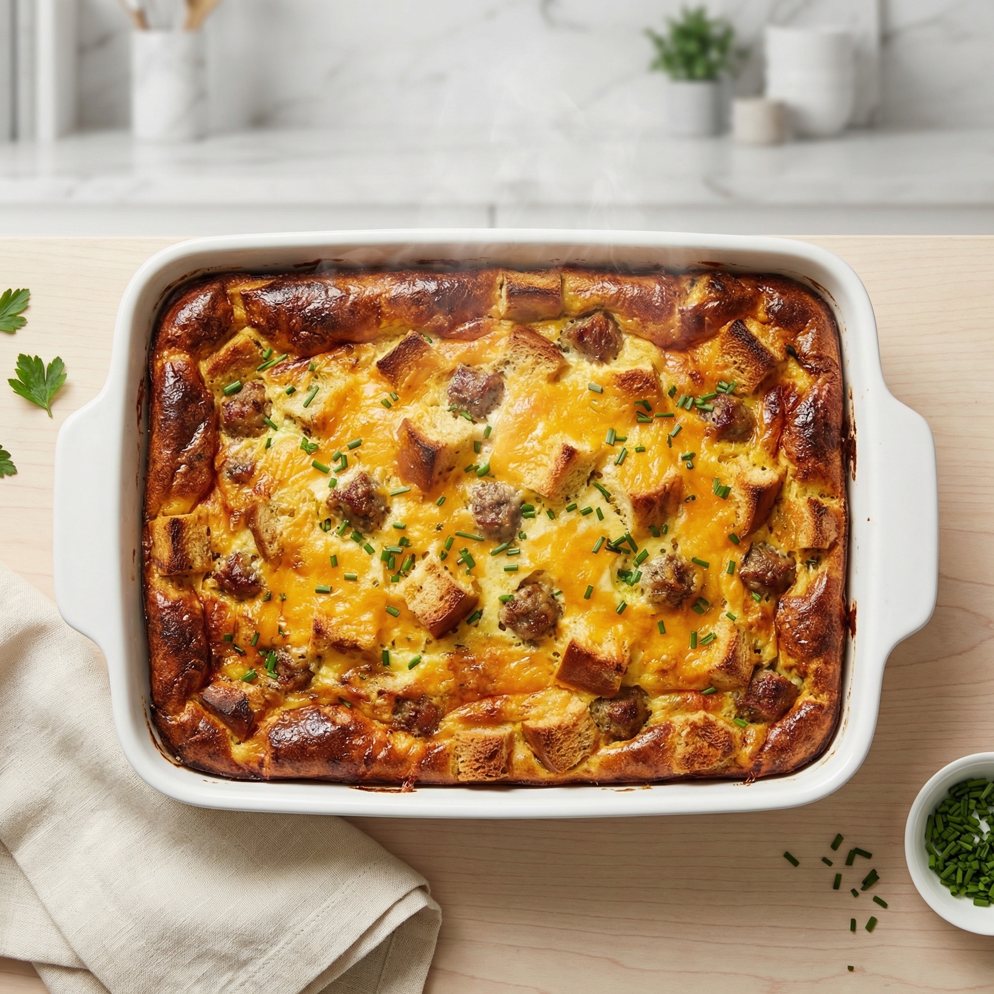Sausage, Egg, and Cheddar Breakfast Bake