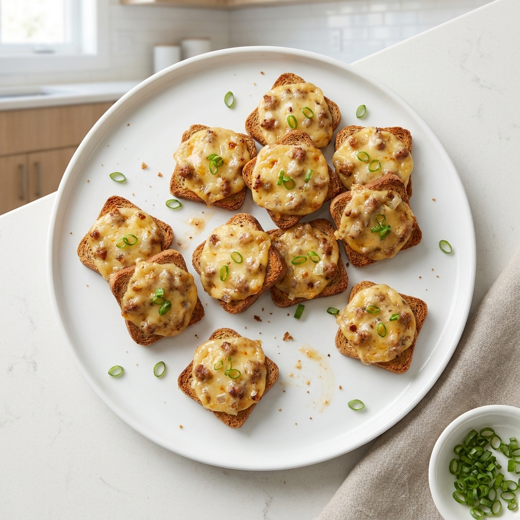 Sausage and Cheese Rye Bites