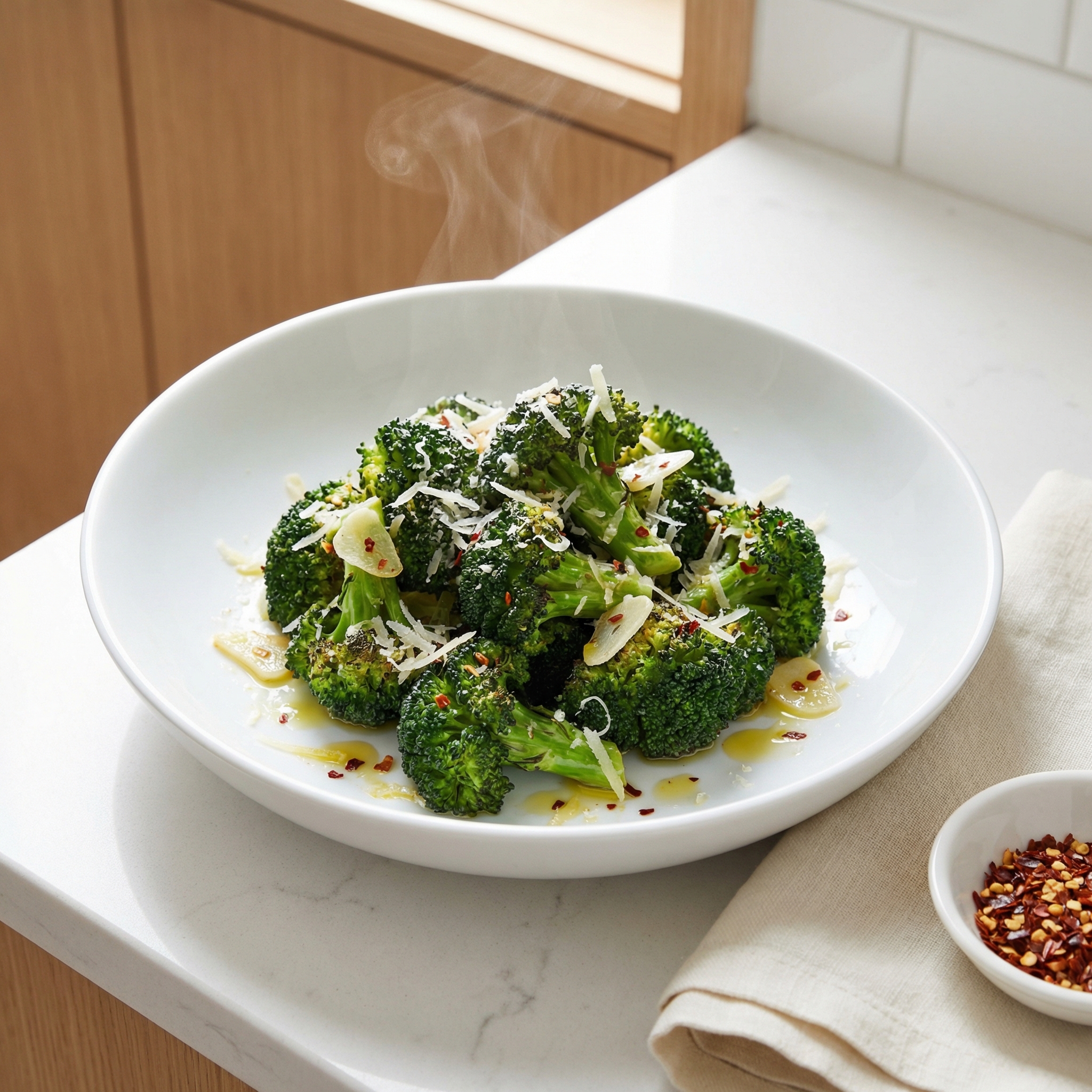 Pan-Seared Broccoli with Parmesan