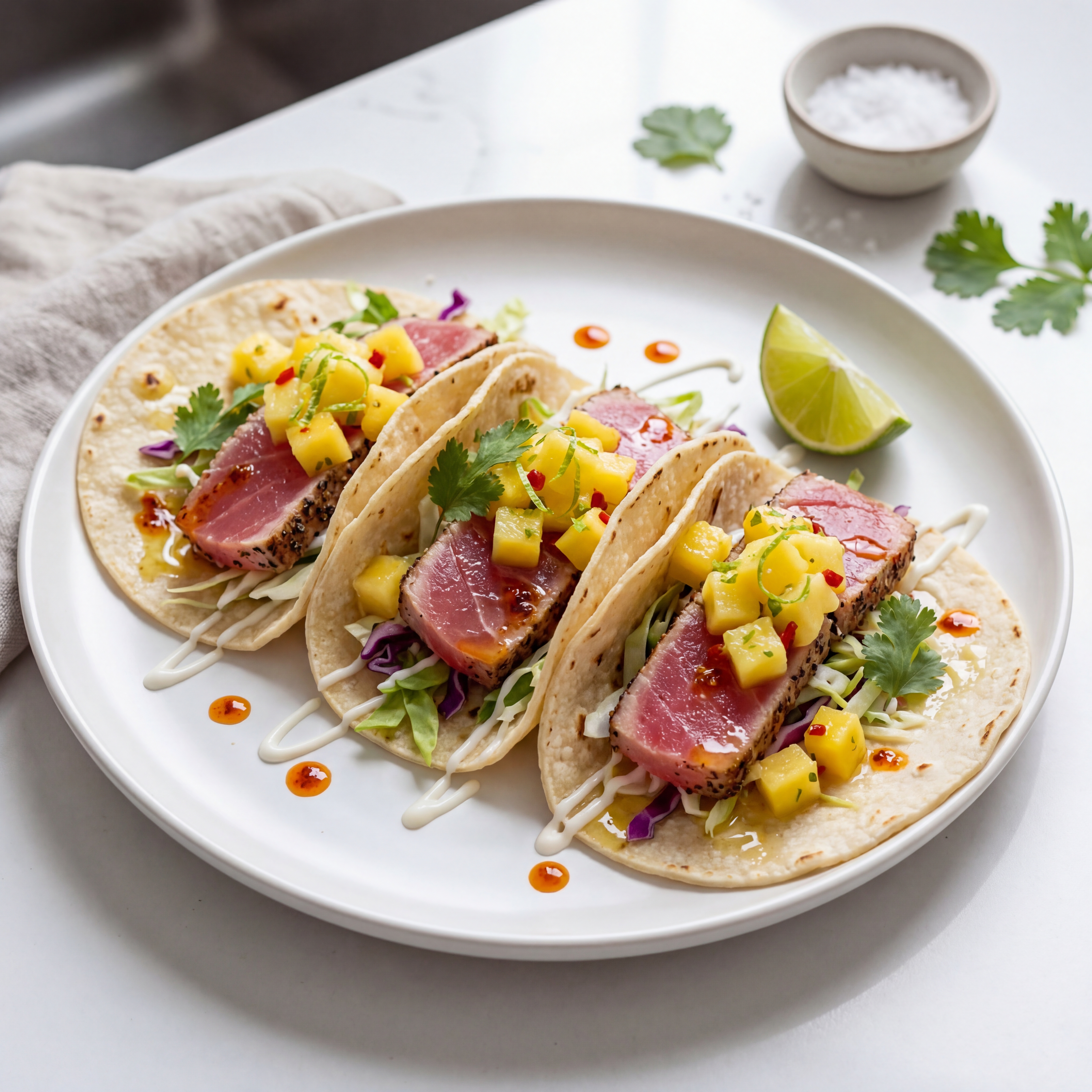 Ahi Tuna Tacos with Pineapple Salsa