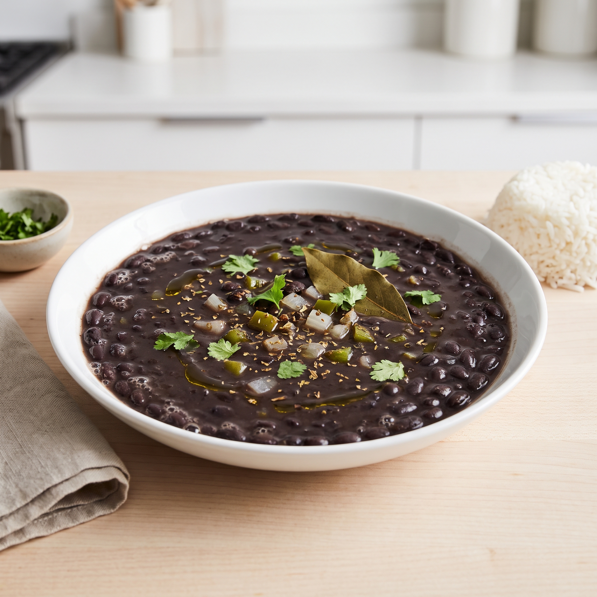 Seasoned Black Beans with Onion and Pepper