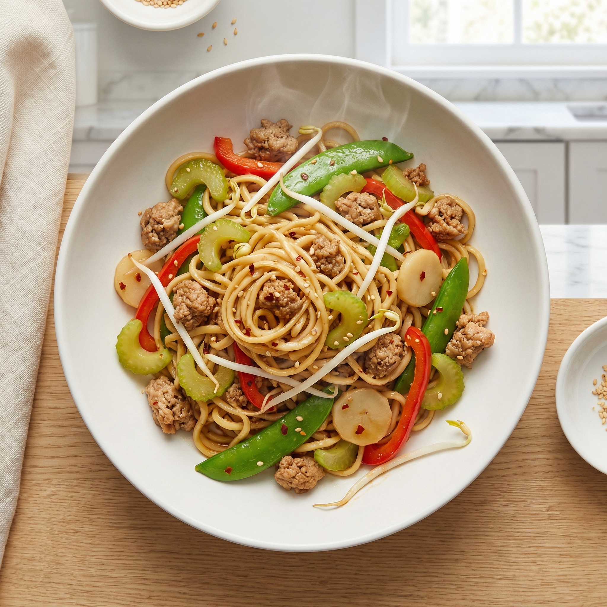 Weeknight Ground Turkey Lo Mein