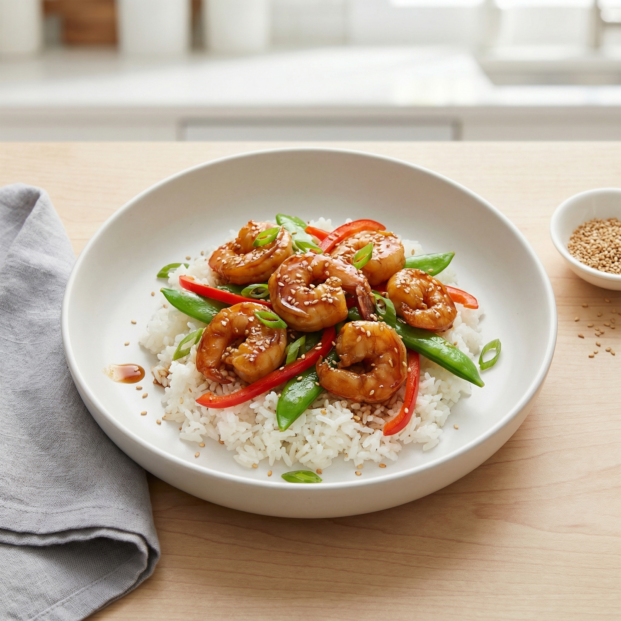 Shrimp and Sesame Teriyaki Stir-Fry