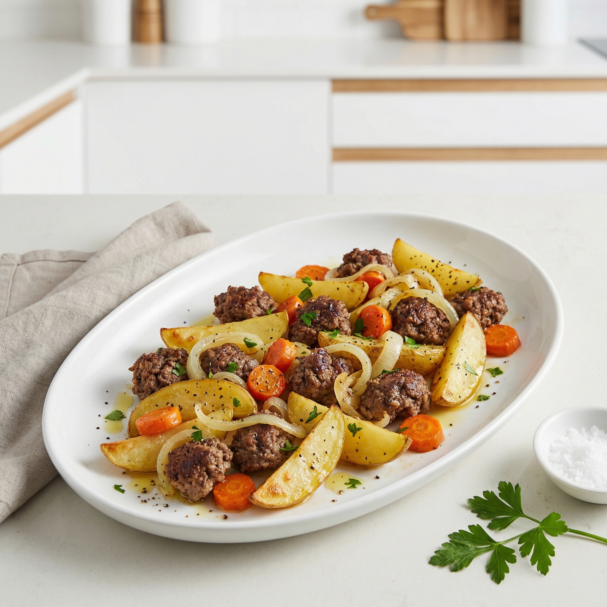 Sheet-Pan Beef with Potatoes and Carrots