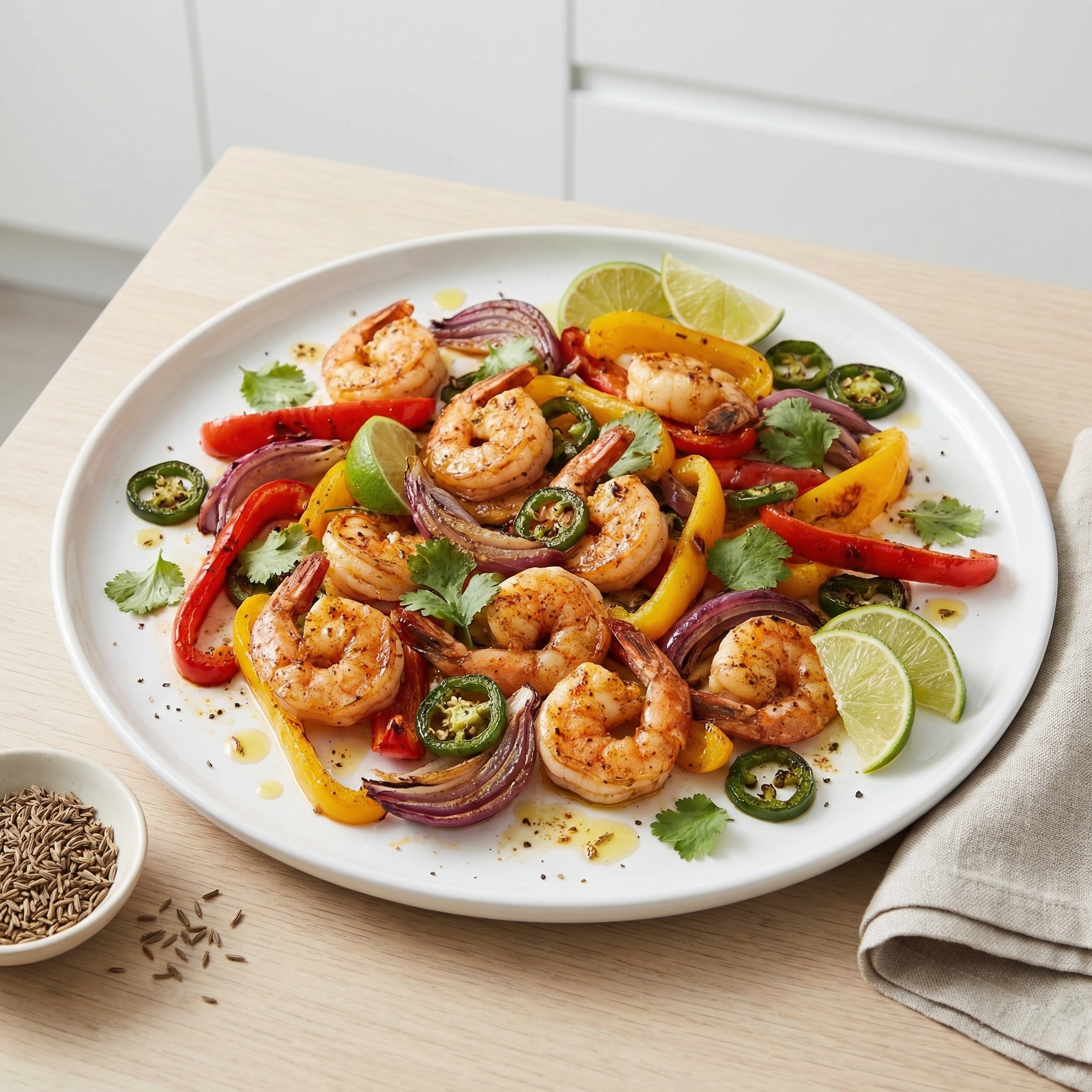 Oven Sheet-Pan Shrimp Fajitas