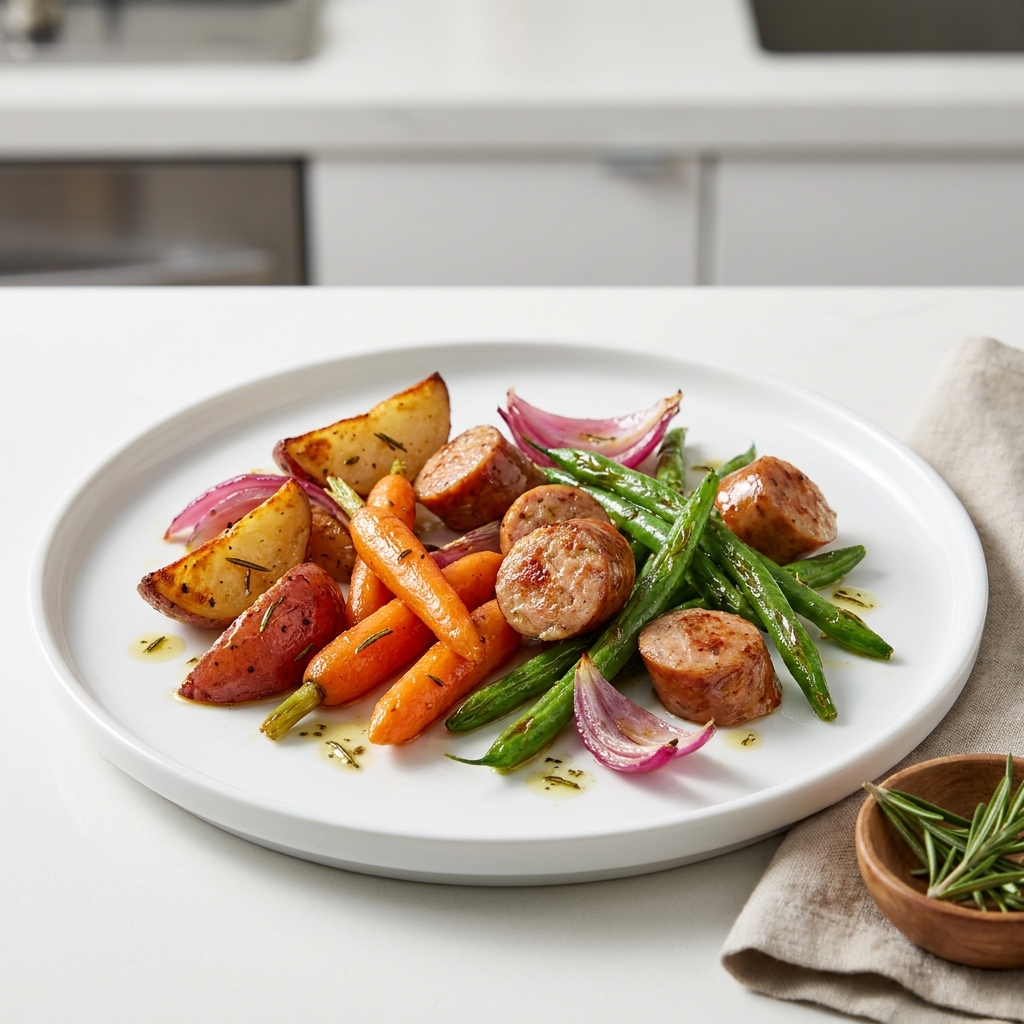 Sheet Pan Supper with Chicken Apple Sausage