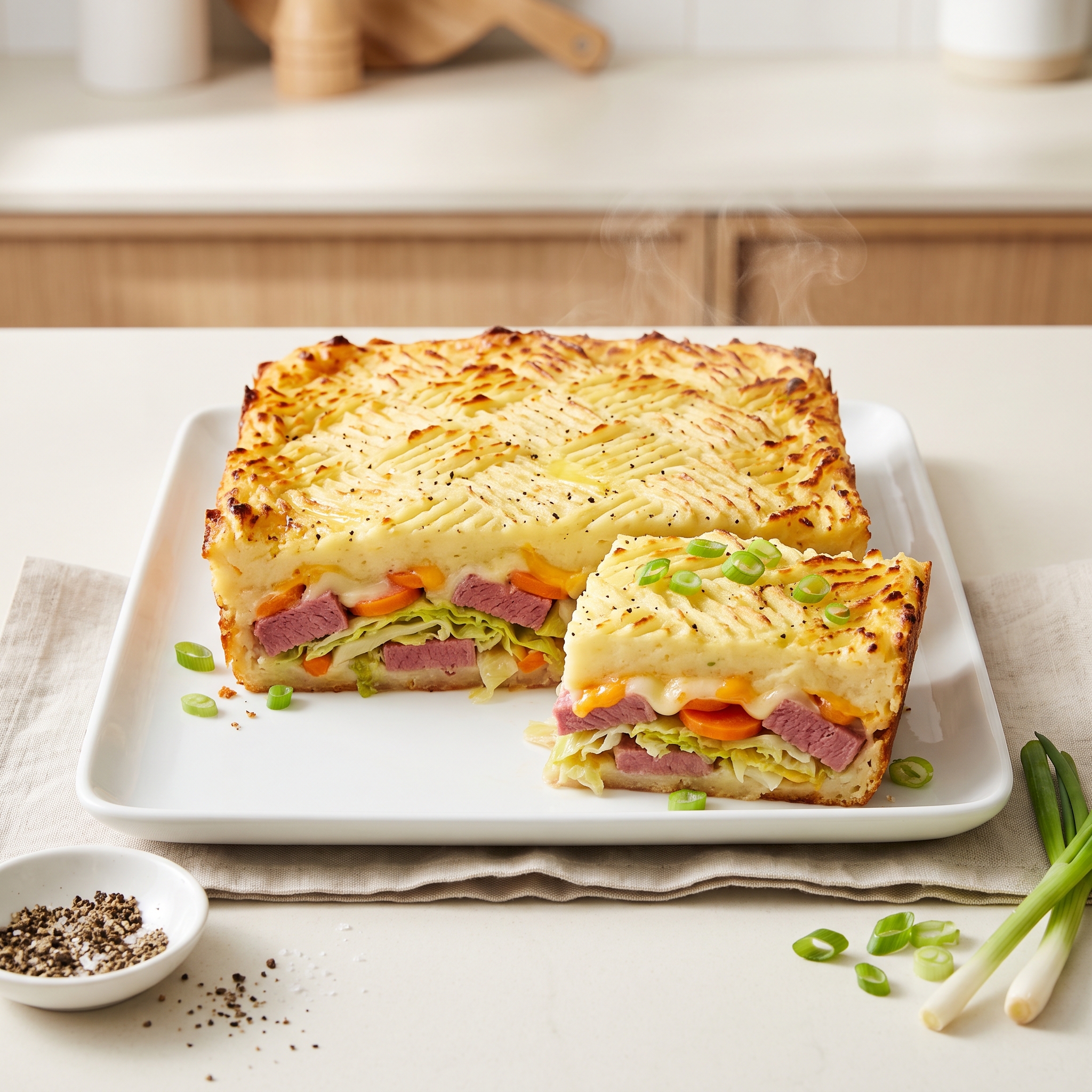 Shepherd’s Pie with Corned Beef and Cabbage