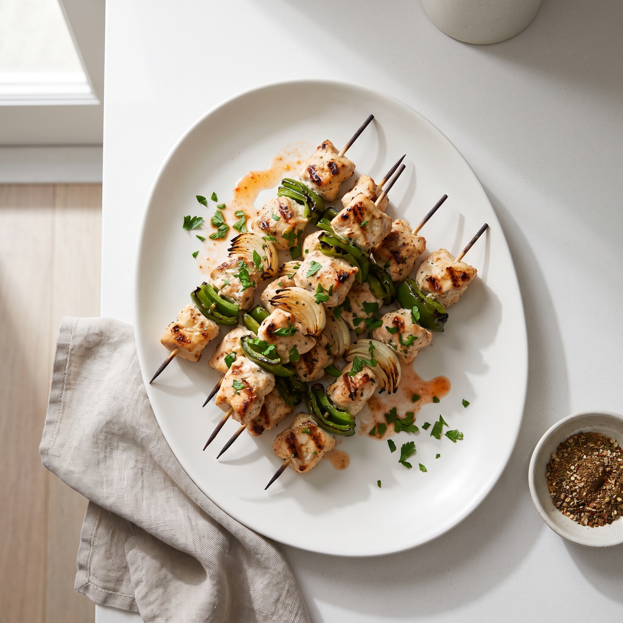 Shish Tawook Marinated Chicken Skewers