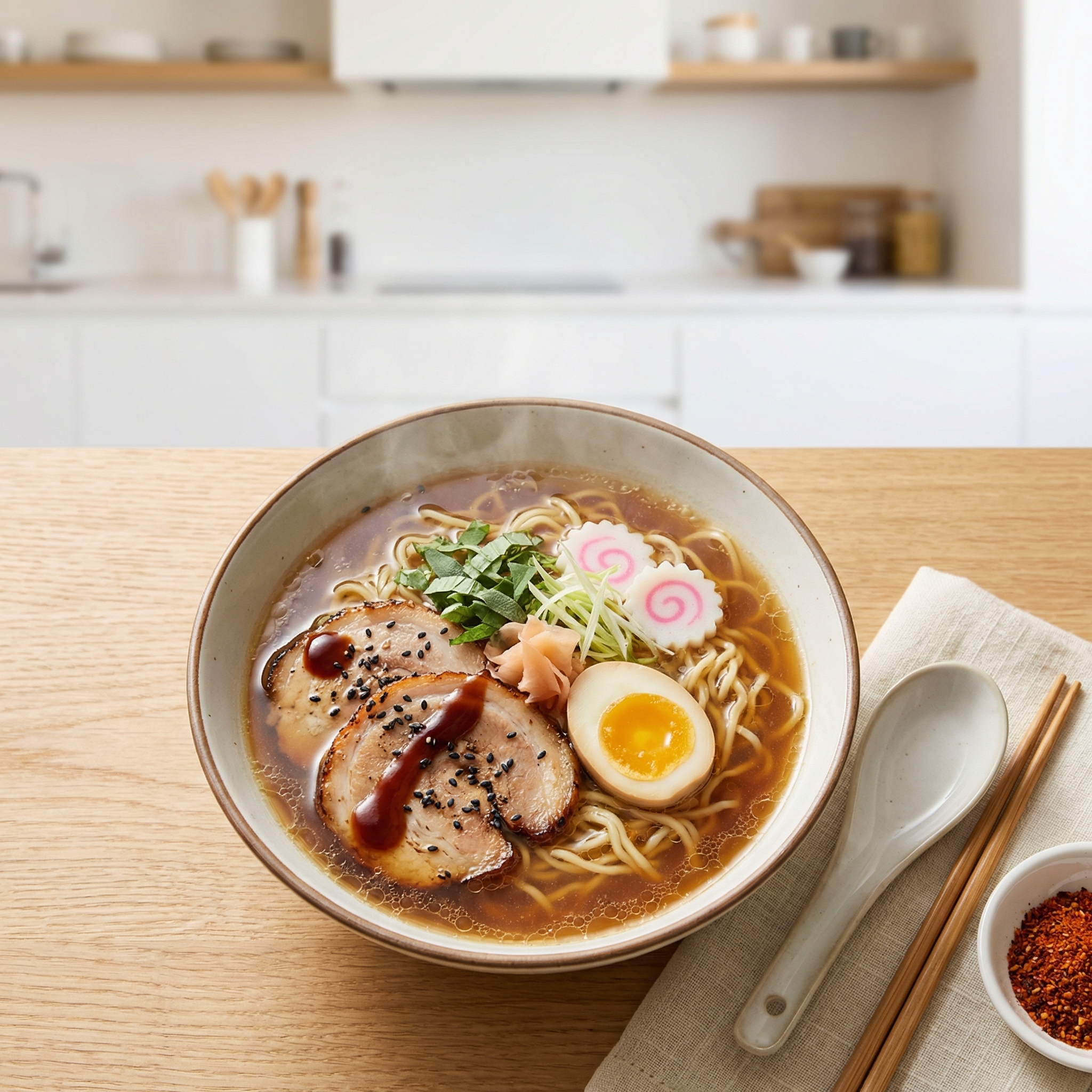 Shoyu-Miso Ramen with Crispy Pork Cutlet