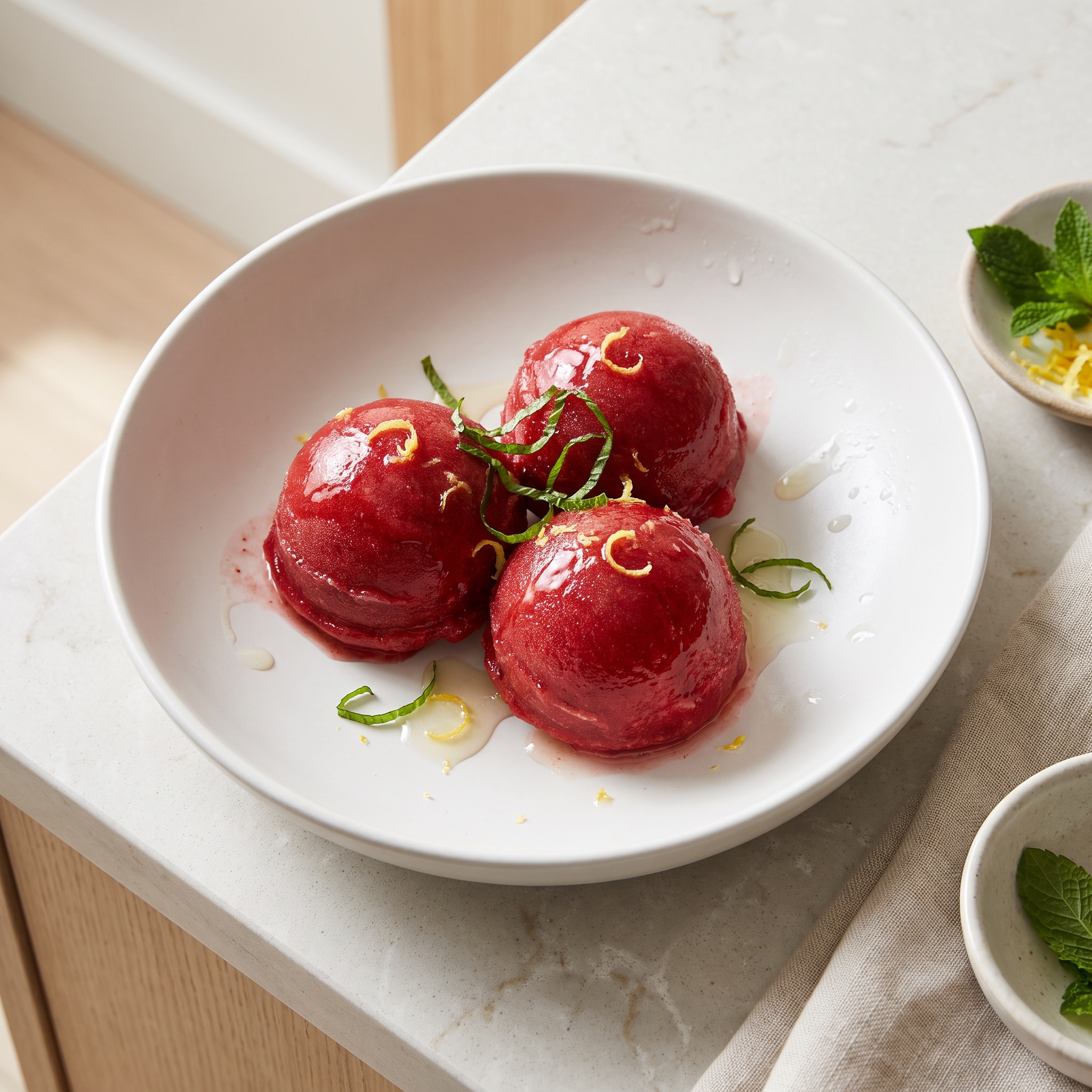 Silky-Smooth Strawberry Sorbet