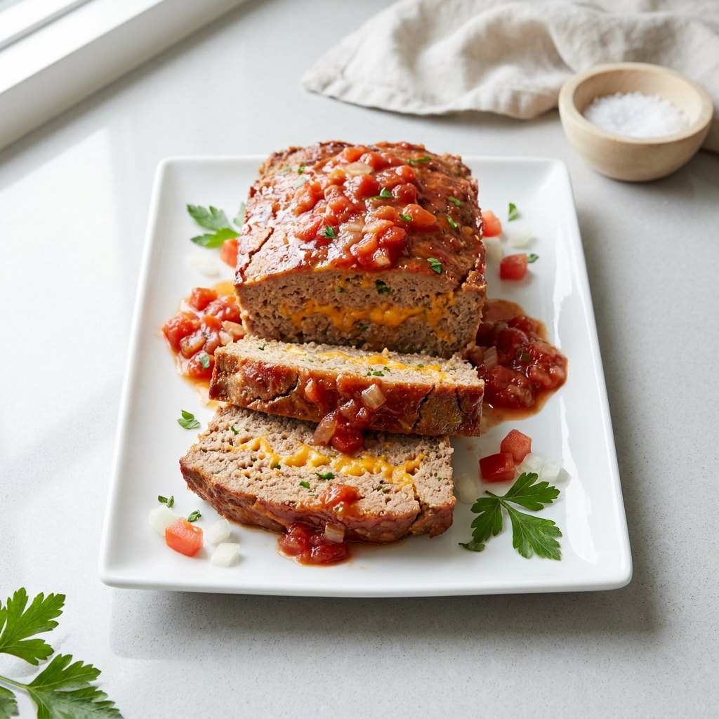 Simple Salsa-Studded Meatloaf