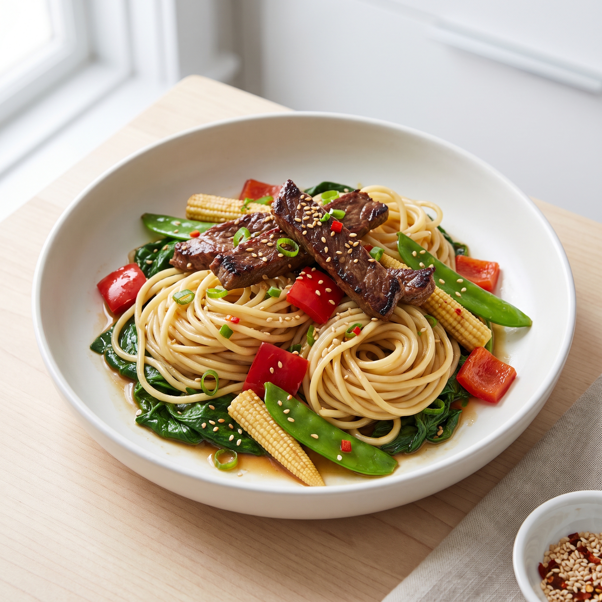 Singapore-Style Beef Noodle Stir-Fry