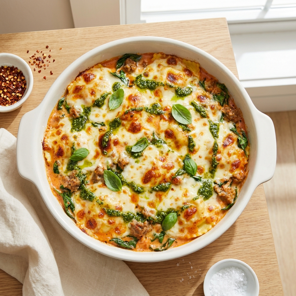 Six-Ingredient Baked Ravioli Casserole