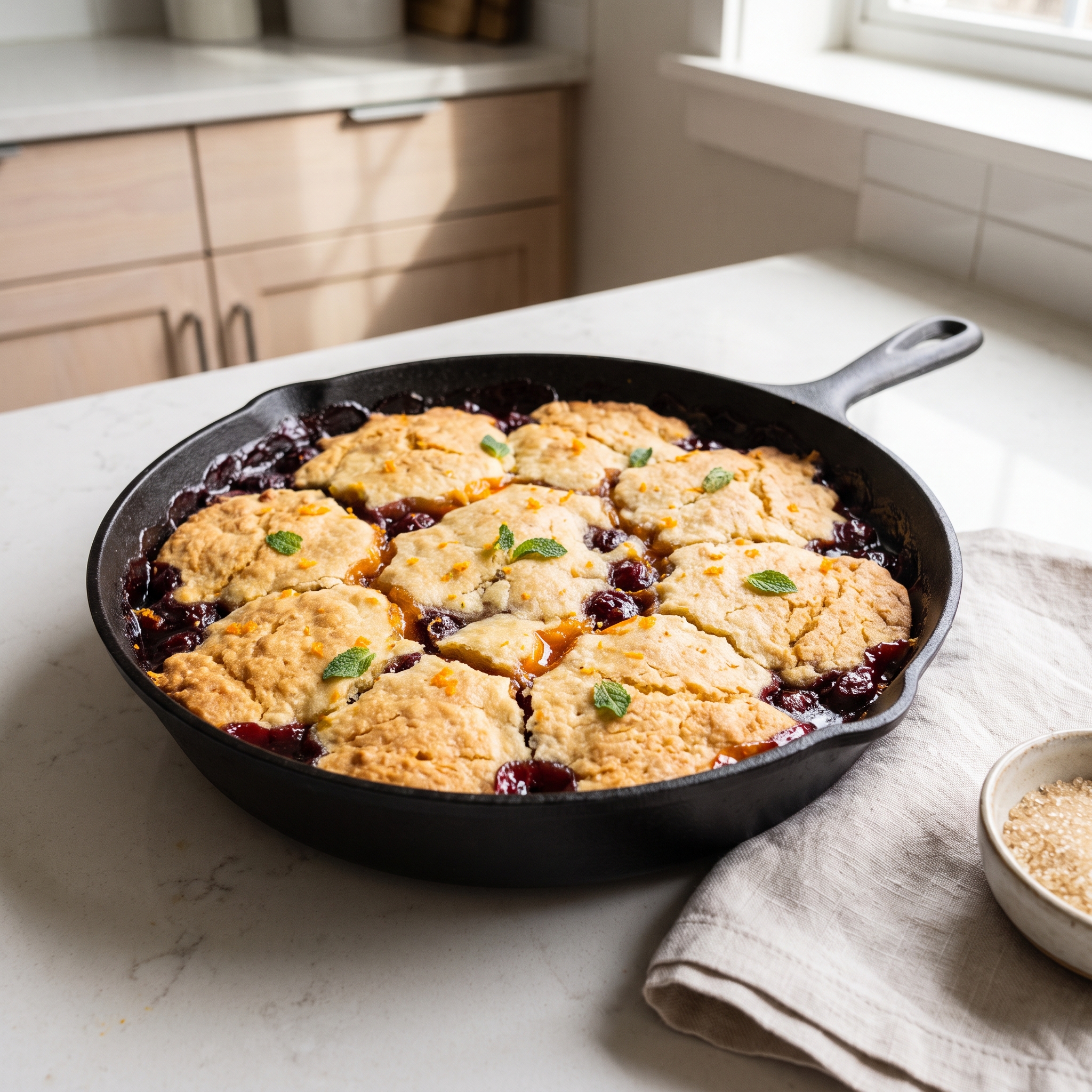 Skillet Cherry Cobbler (Gluten-Free)