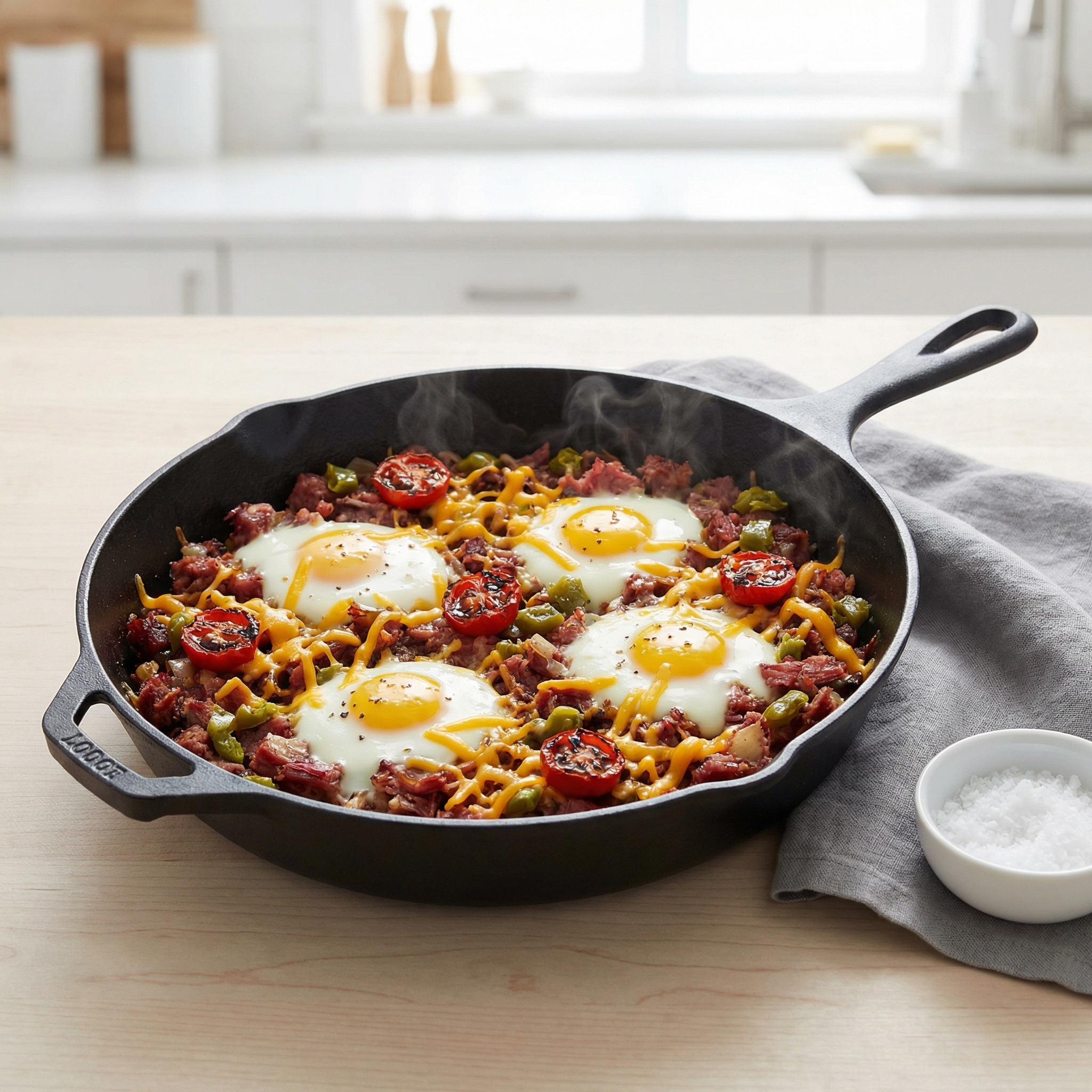 Skillet Corned Beef Hash with Eggs