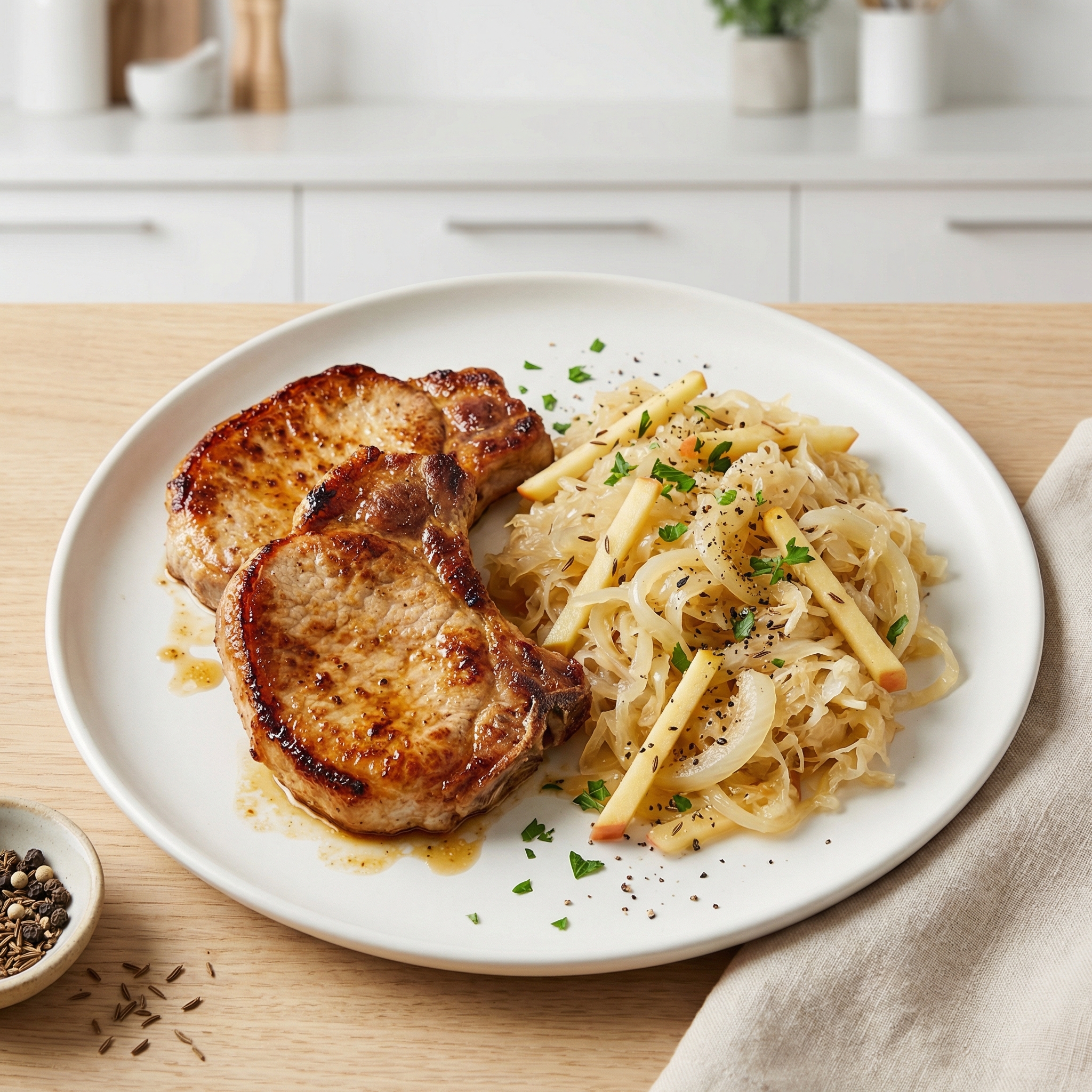 Pork Chops and Sauerkraut