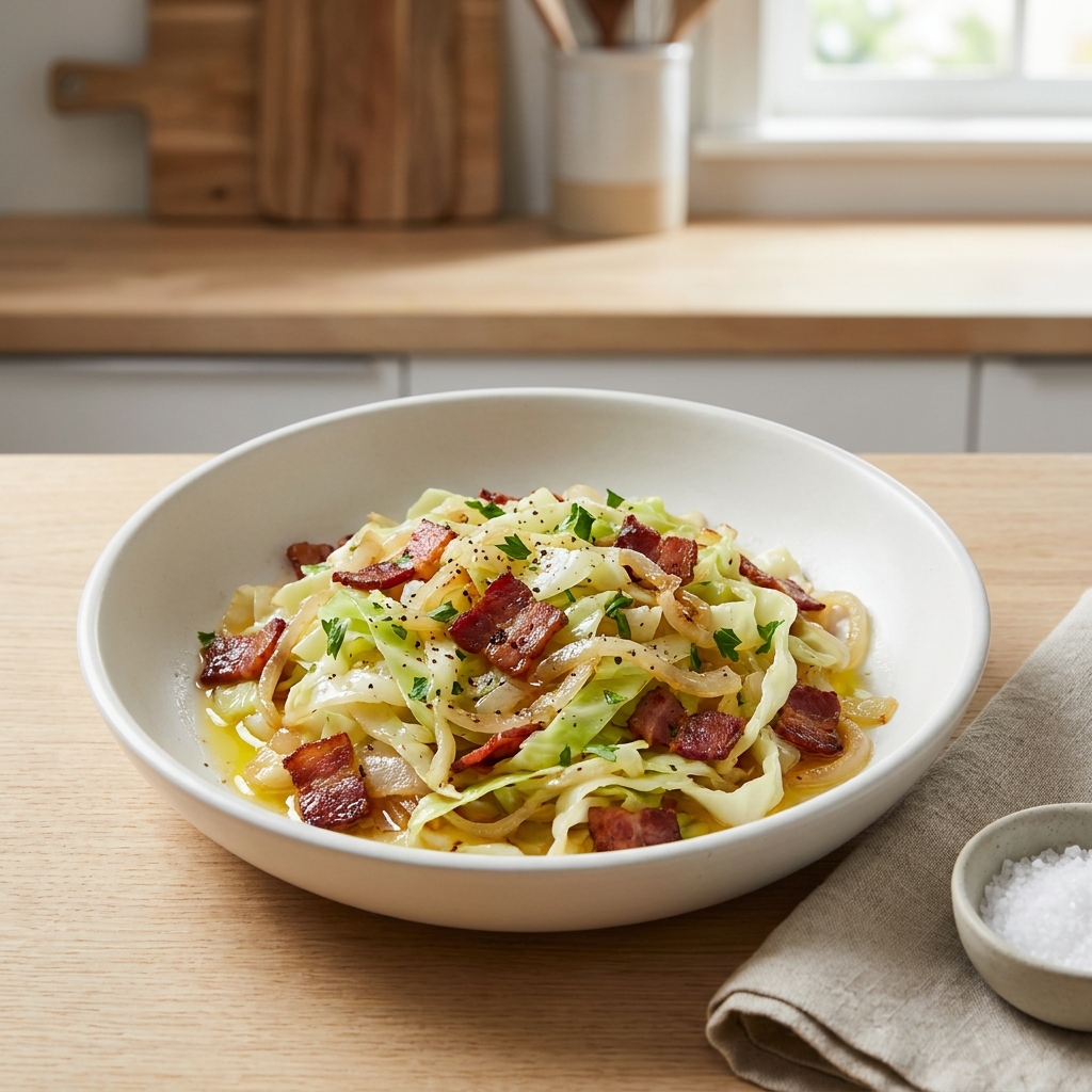 Skillet Southern Cabbage with Bacon