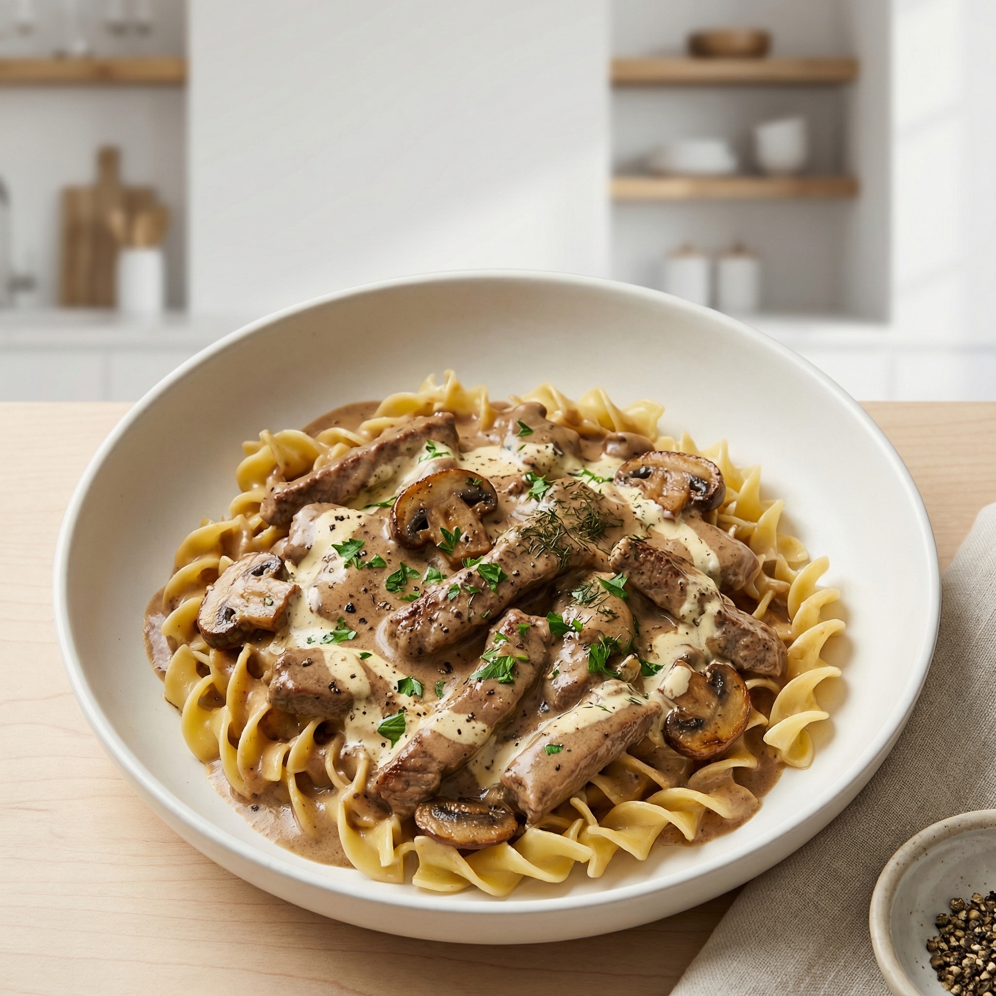 Slow-Cooker Beef Stroganoff with Mushrooms