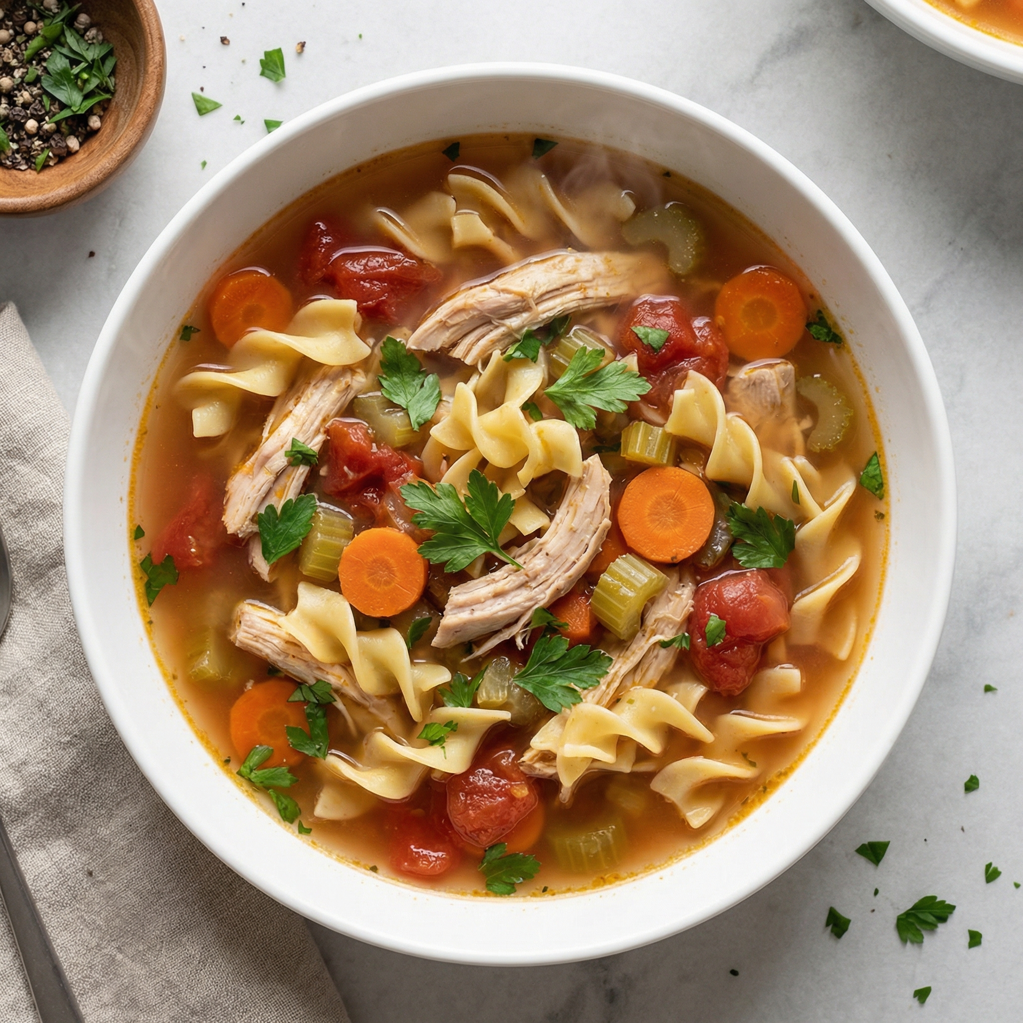 Slow Cooker Chicken Vegetable Soup with Egg Noodles