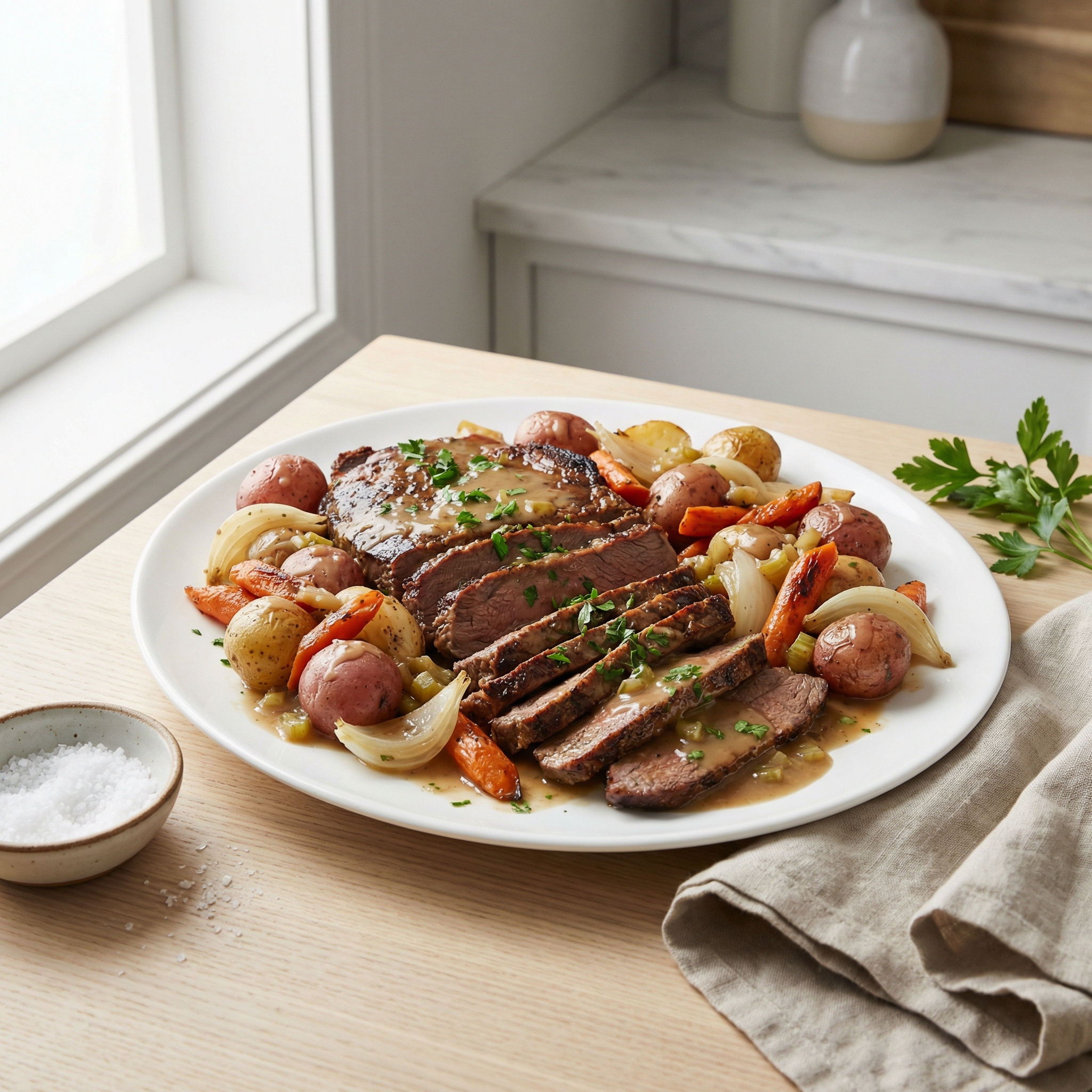 Crockpot Chuck Roast with Rich Pan Gravy