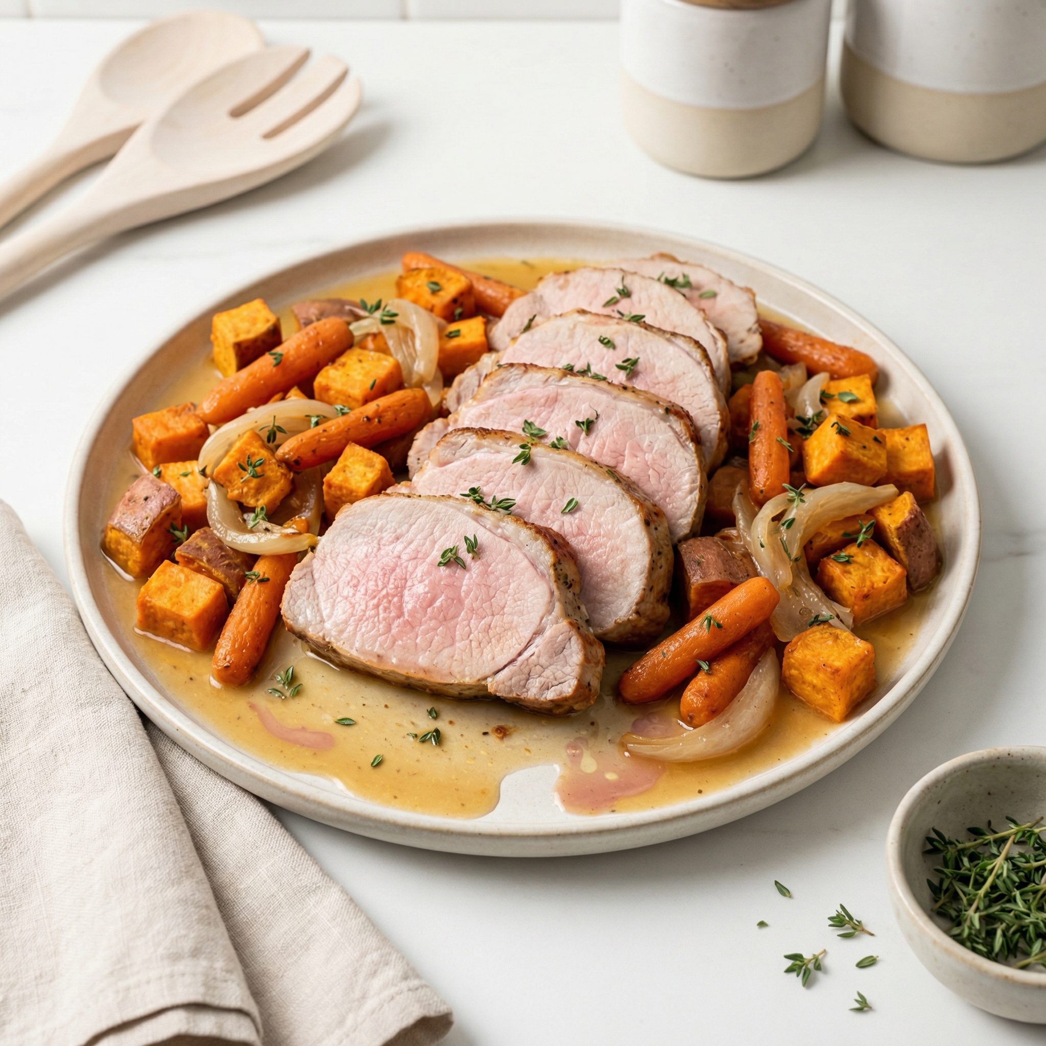 Simple Sweet Pork Roast Supper