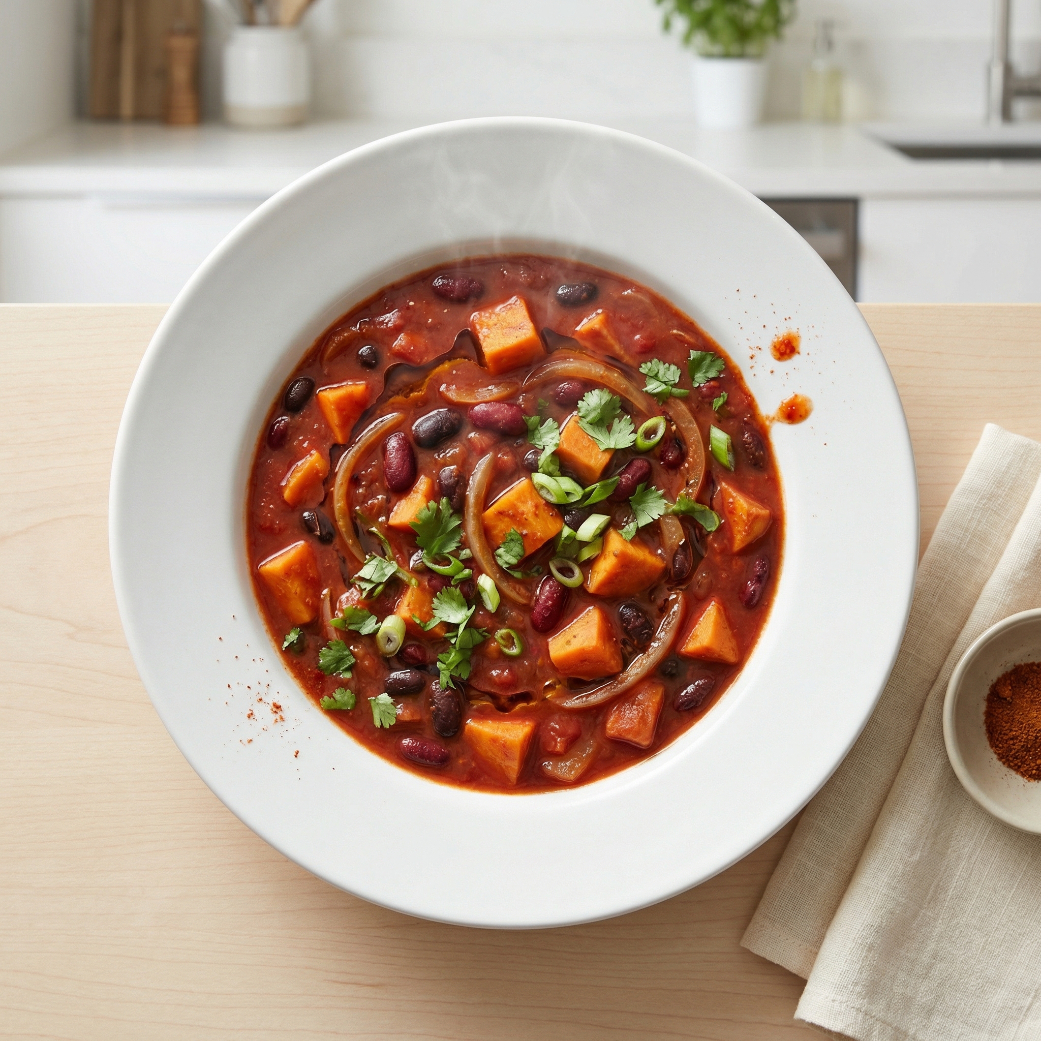 Crockpot Sweet Potato Bean Chili