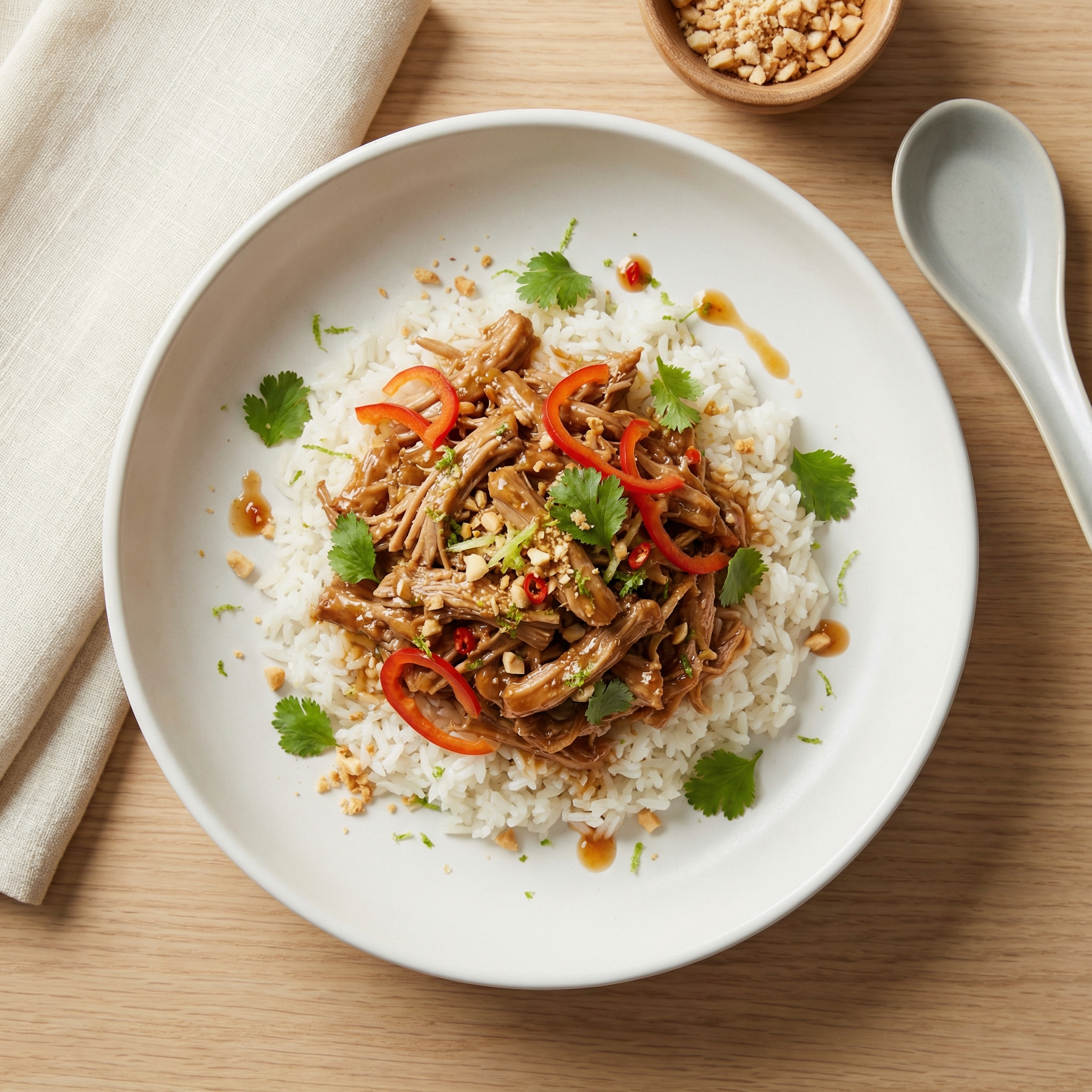 Crockpot Thai-Style Pork with Bell Peppers
