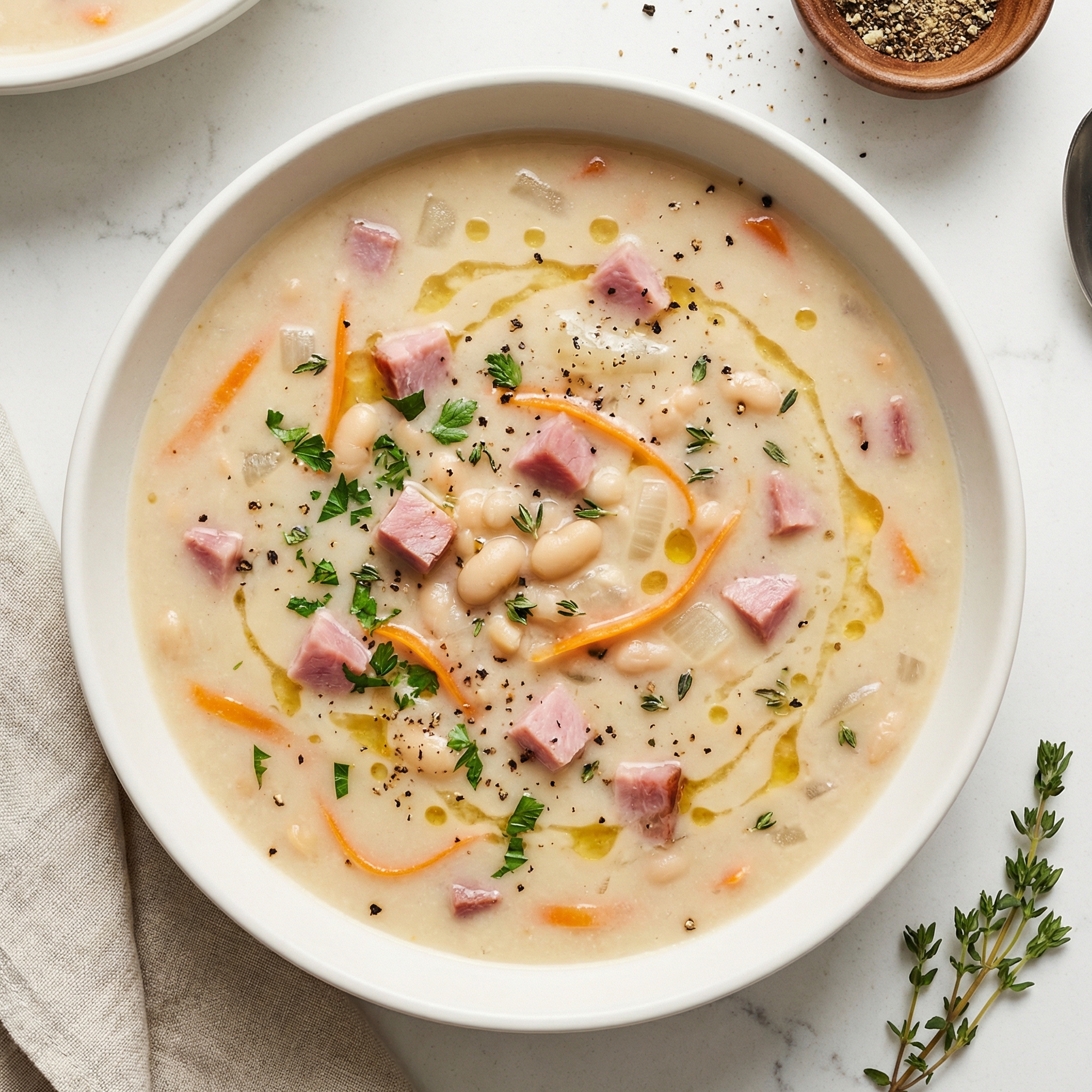 Smoked Ham Hock Navy Bean Soup