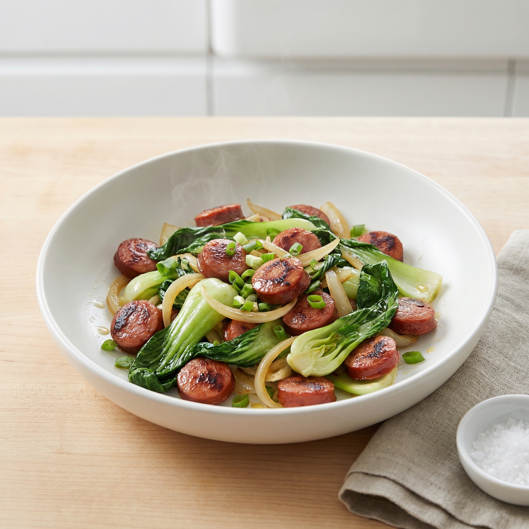 Sausage and Bok Choy Stir-Fry