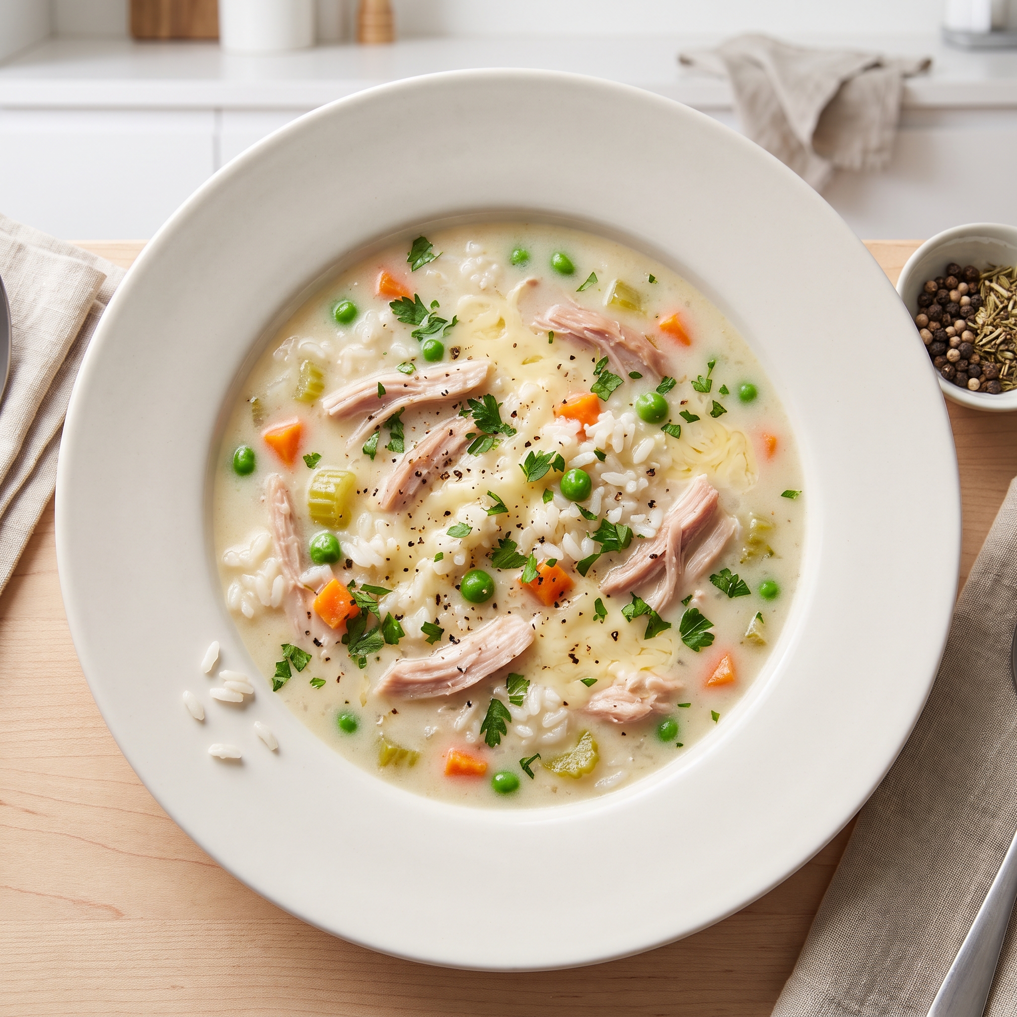 Smoked Turkey Rice Soup