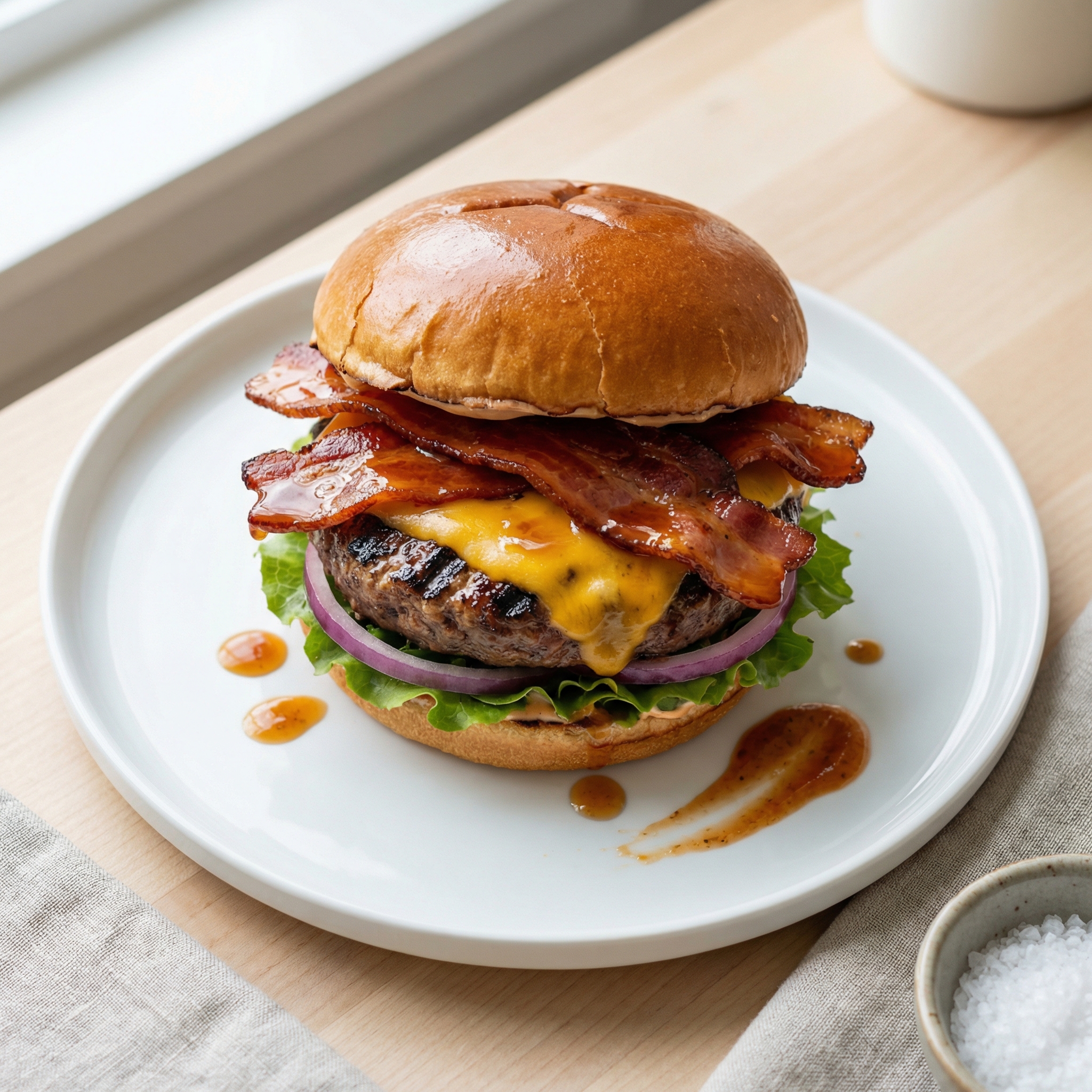 Bourbon-Glazed Bacon Cheeseburgers