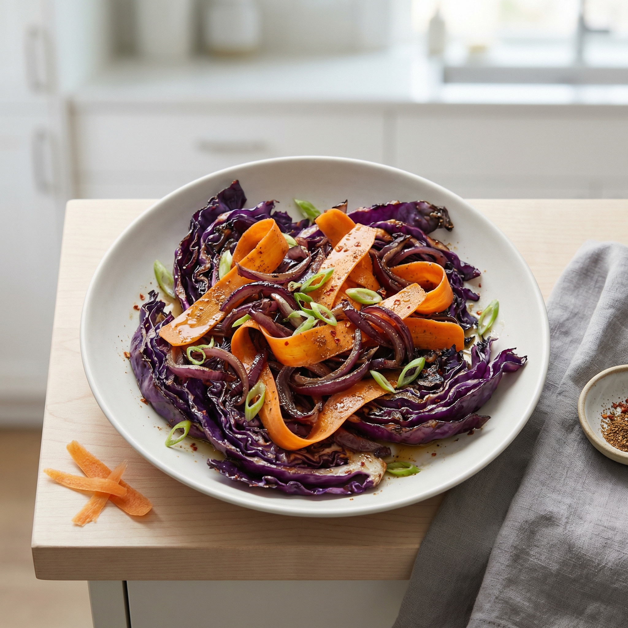 Smoky Red Cabbage and Carrot Slaw