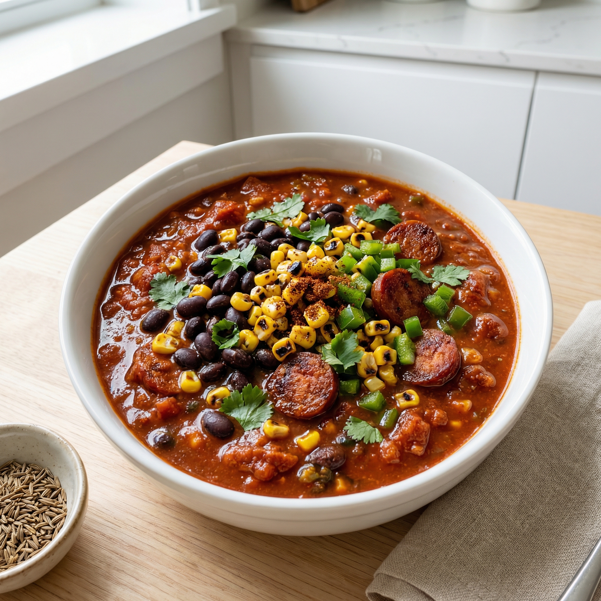Black Bean Chili with Mexican Chorizo
