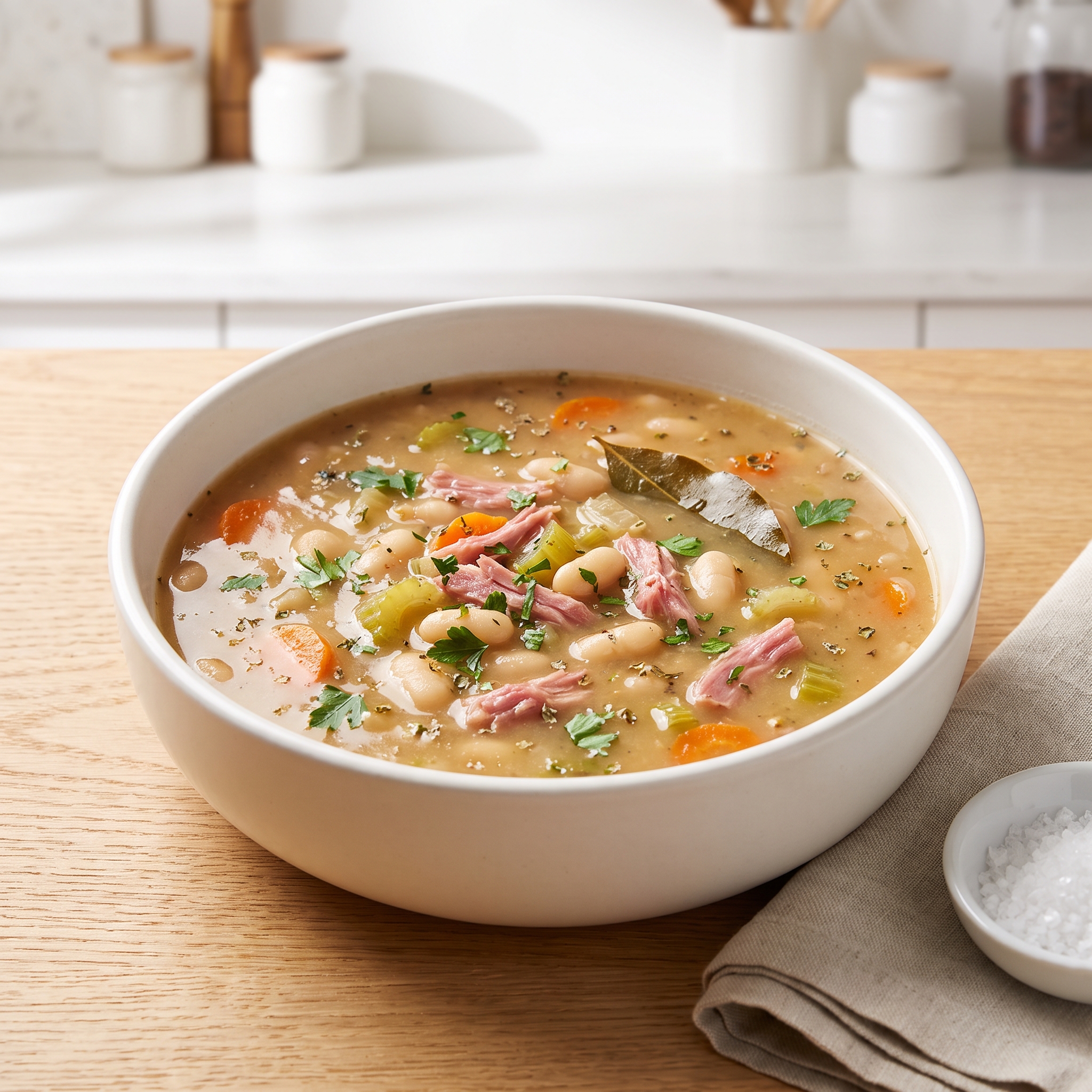 Smoky Ham Hock and Navy Bean Soup