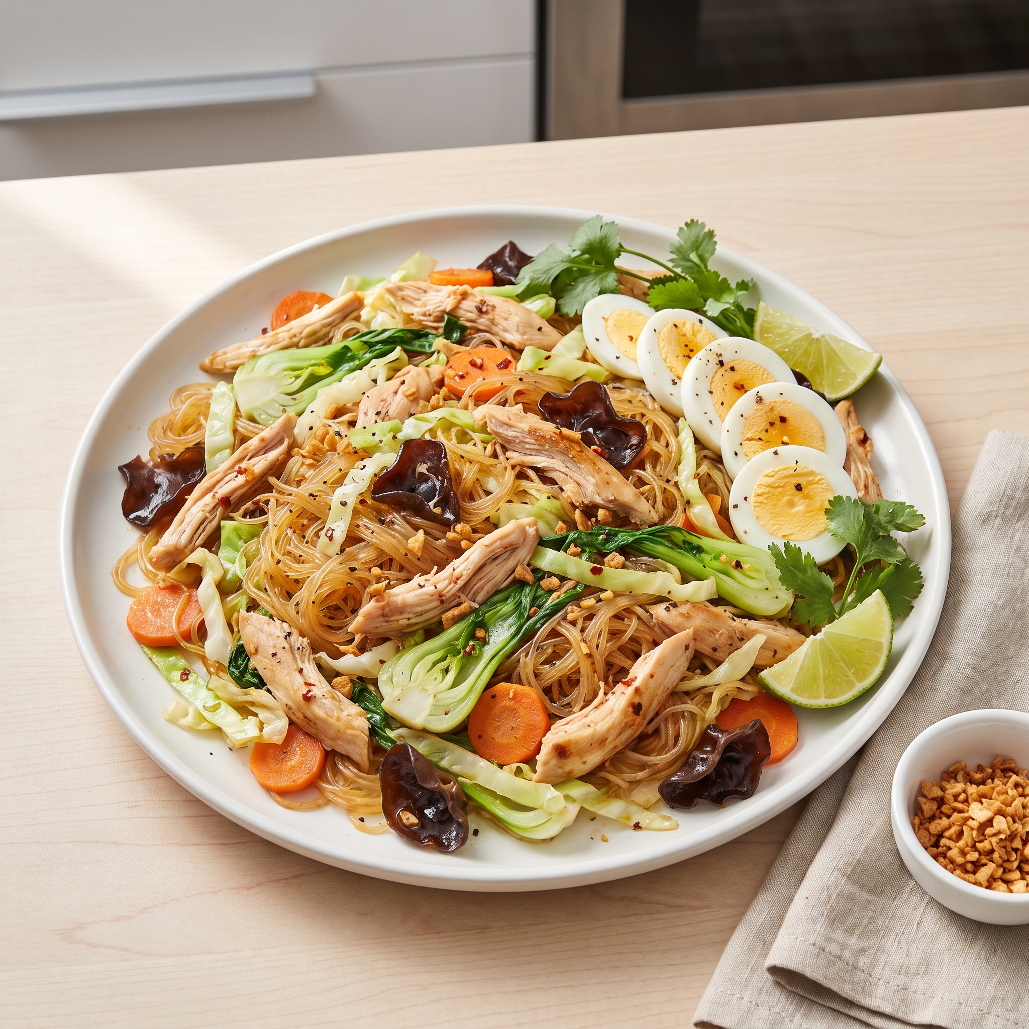 Sotanghon Pancit with Chicken and Wood Ear Mushrooms