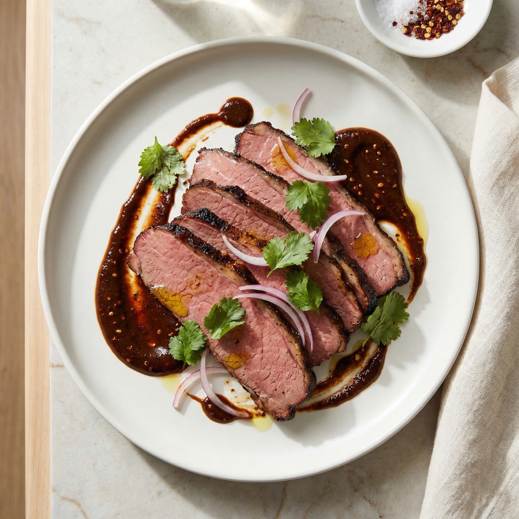 Sous Vide Beef Brisket with Ancho Chili Sauce